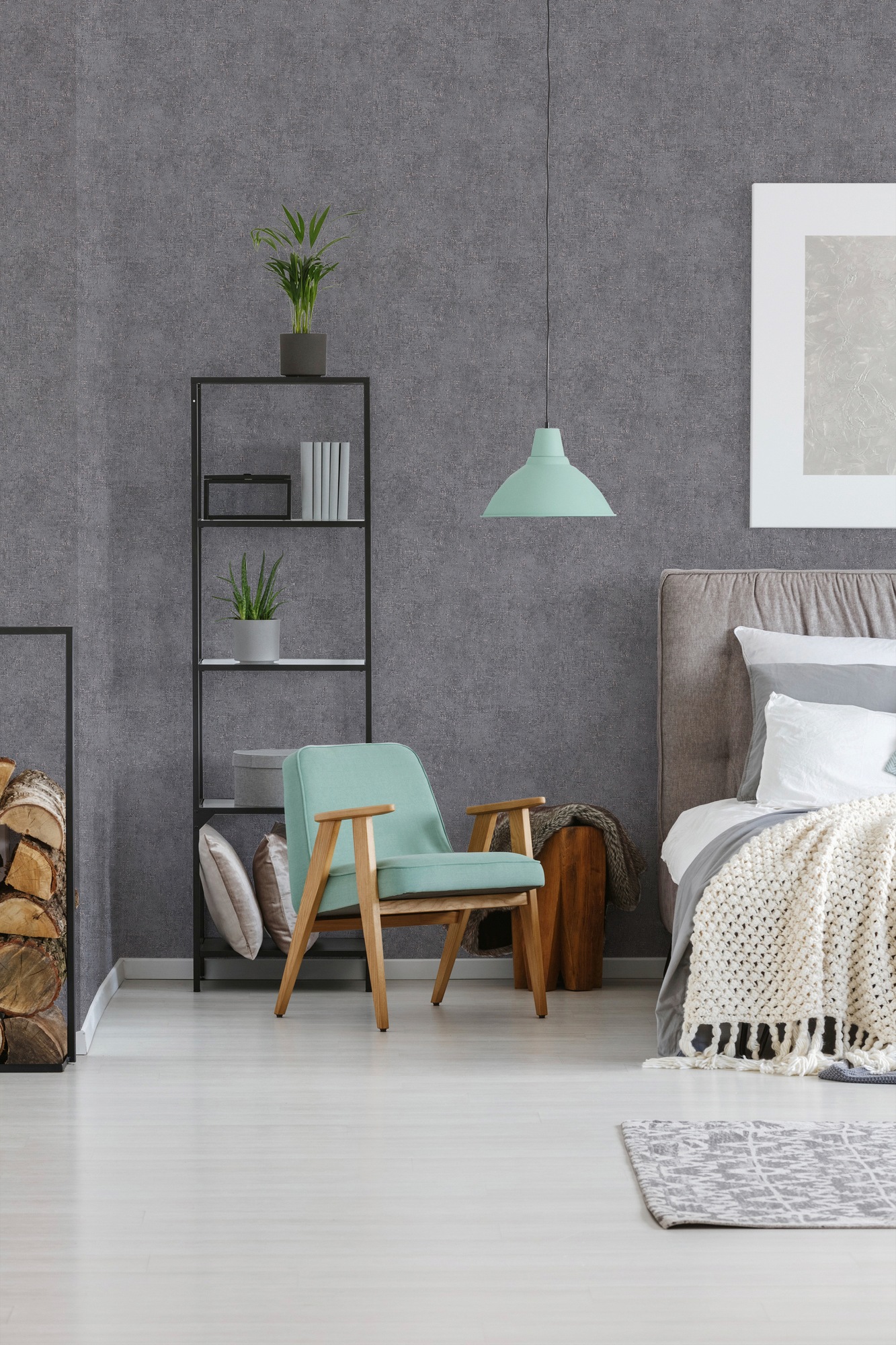 A.S. Création Vliestapete »Trendwall«, gemustert-Motiv-abstrakt, einfarbige Tapete Uni Tapeten Wohnzimmer Schlafzimmer Küche Flur Optik