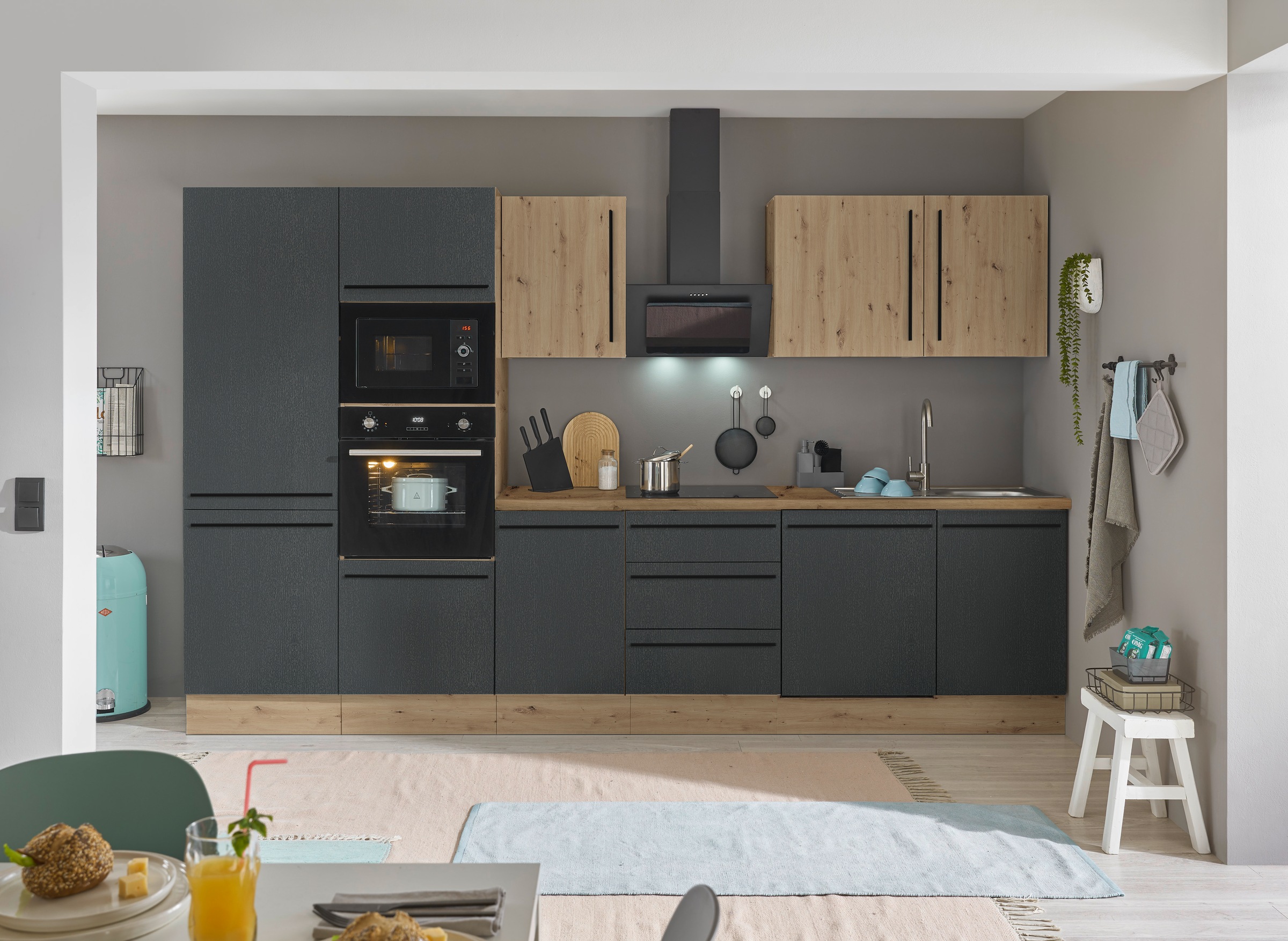 KOCHSTATION Küchenzeile "Florida" Breite 340 cm, wahlweise mit E-Geräten,So günstig online kaufen