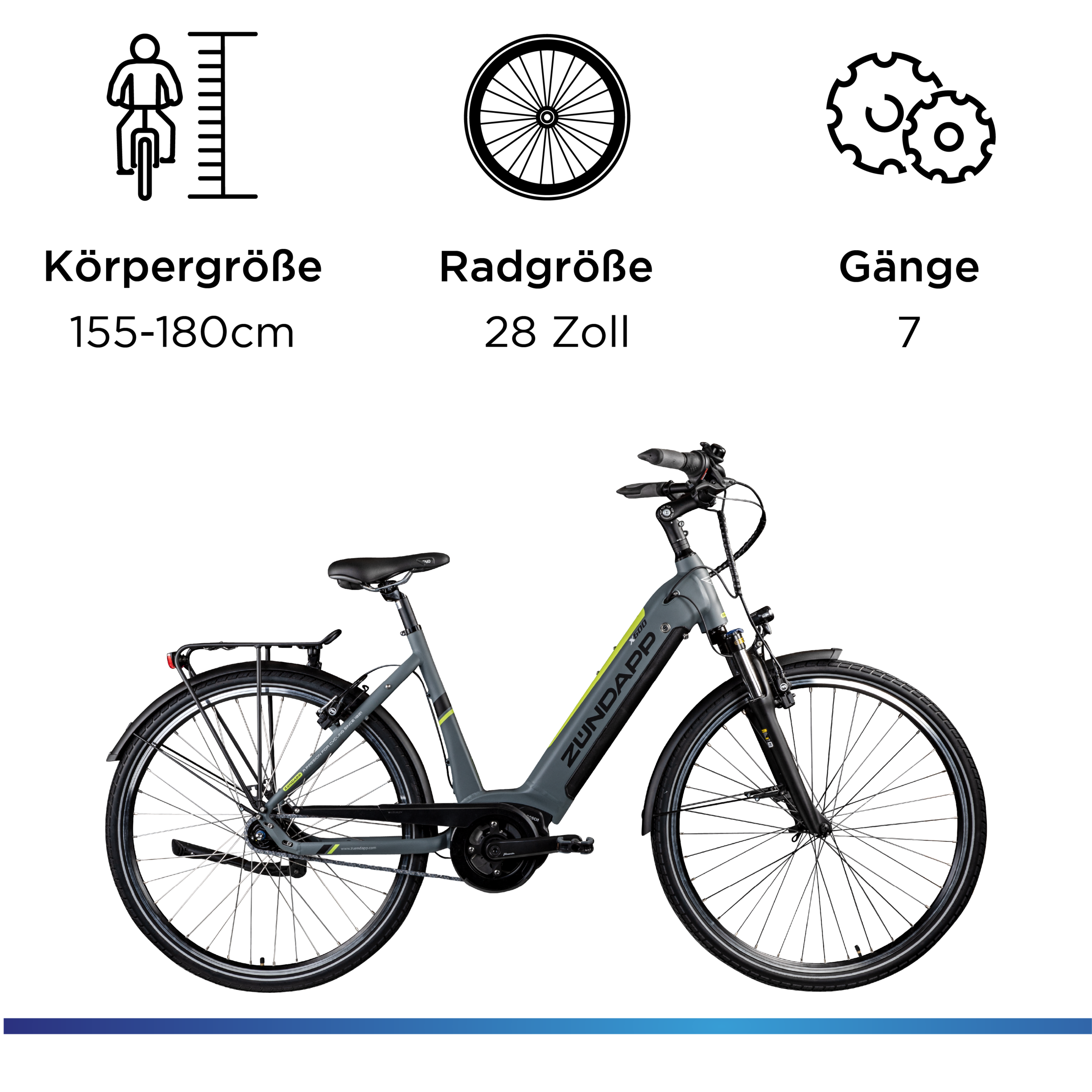 Zündapp »X600 - Bosch Mittelmotor« 7 Gang Shimano Nexus Schaltwerk Nabenschaltung Mittelmotor 250 W Pedelec, Elektrofahrrad für Damen u. Herren
