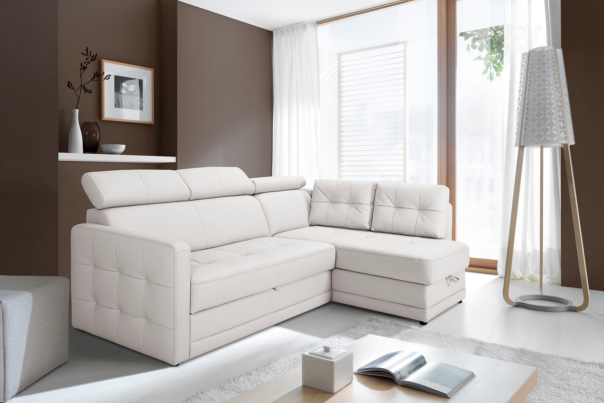 exxpo - sofa fashion Ecksofa »Arles, Federkern, zeitlos, Breite 225cm, L-Fo günstig online kaufen