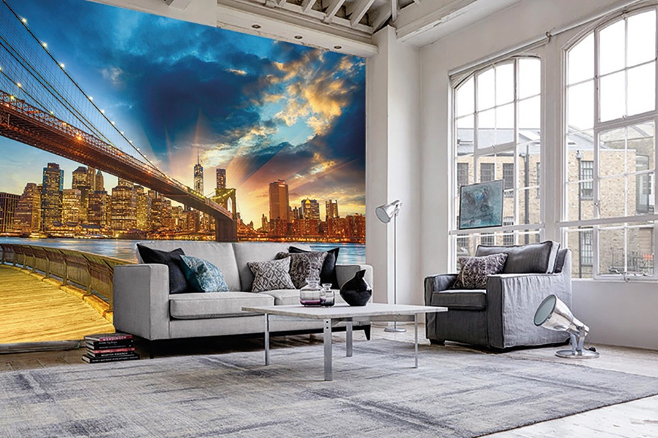 Papermoon Fototapete »Manhattan Sunset« glatt günstig online kaufen