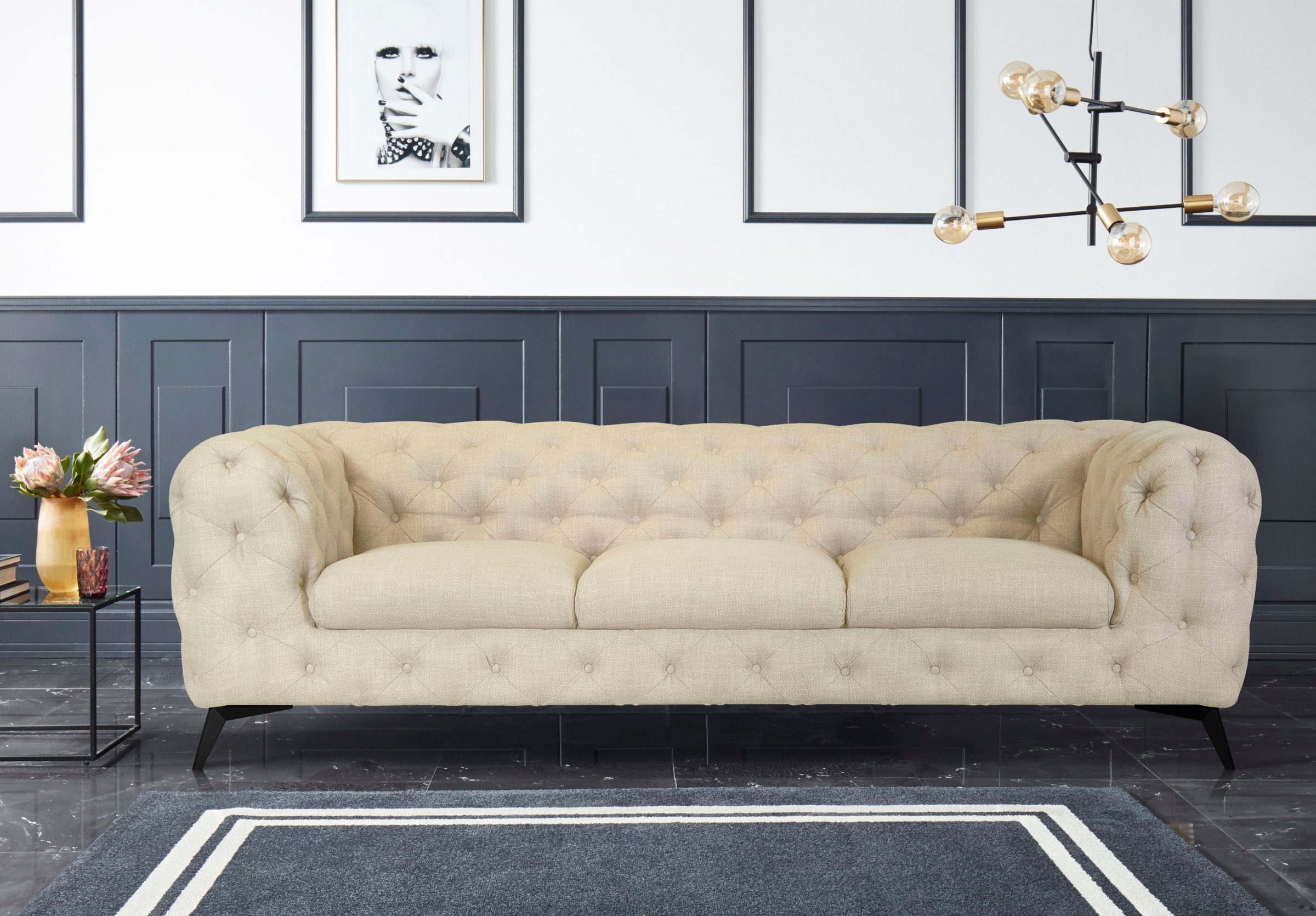 Home affaire Chesterfield-Sofa »Glynis« aufwändige Knopfheftung, moderne Ch günstig online kaufen