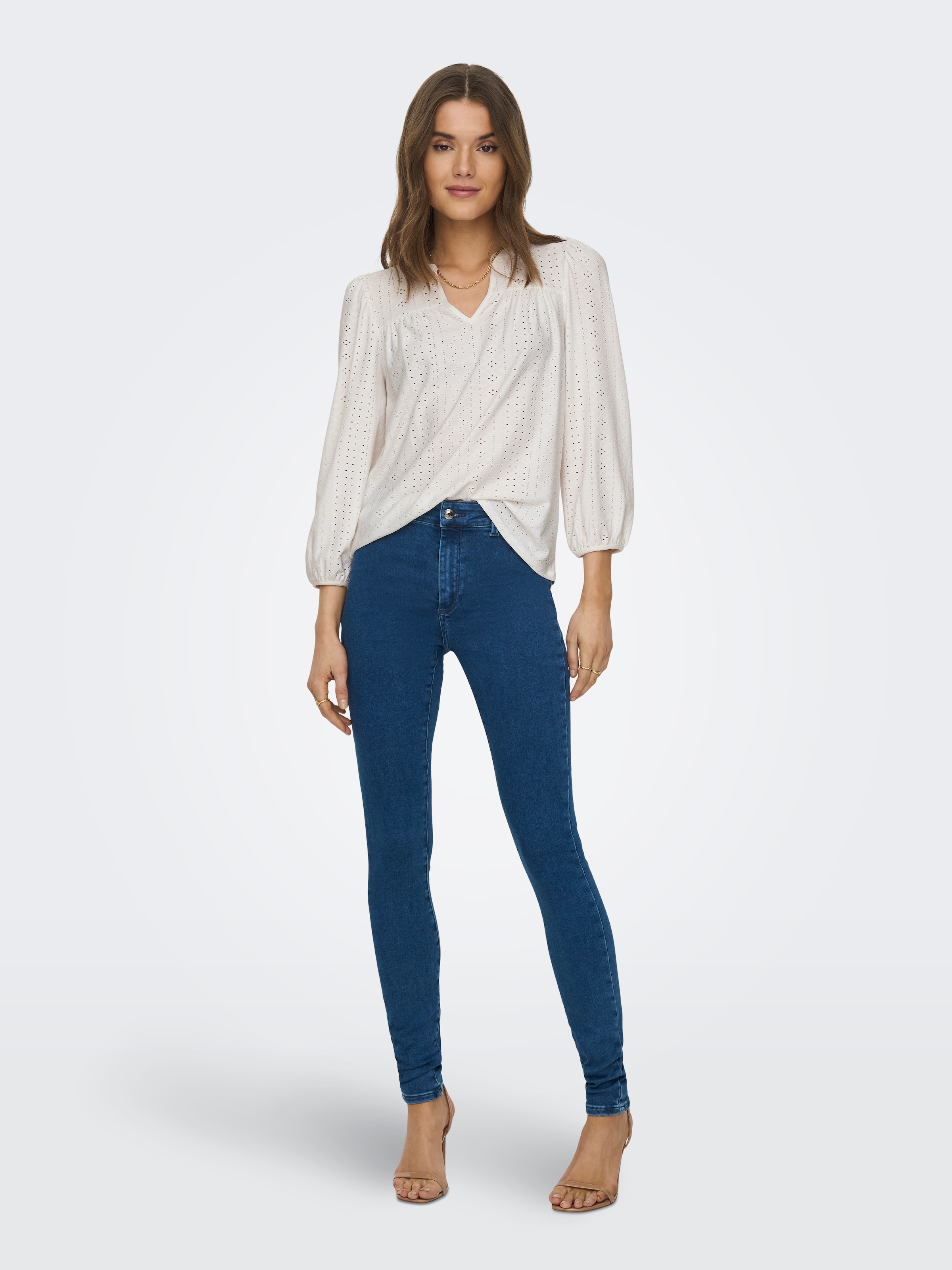 ONLY Blusenshirt »ONLSANDRA 3/4 SPLIT TOP JRS«