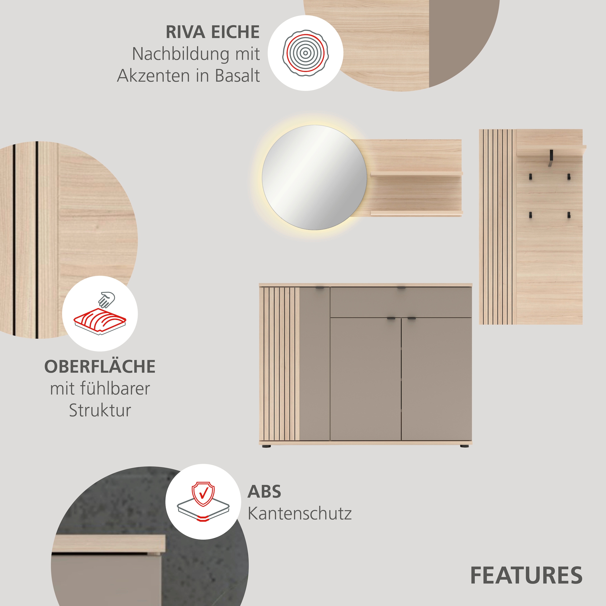 Innostyle Garderoben-Set »Pisa Garderoben-Set« 3 Stk. tlg.