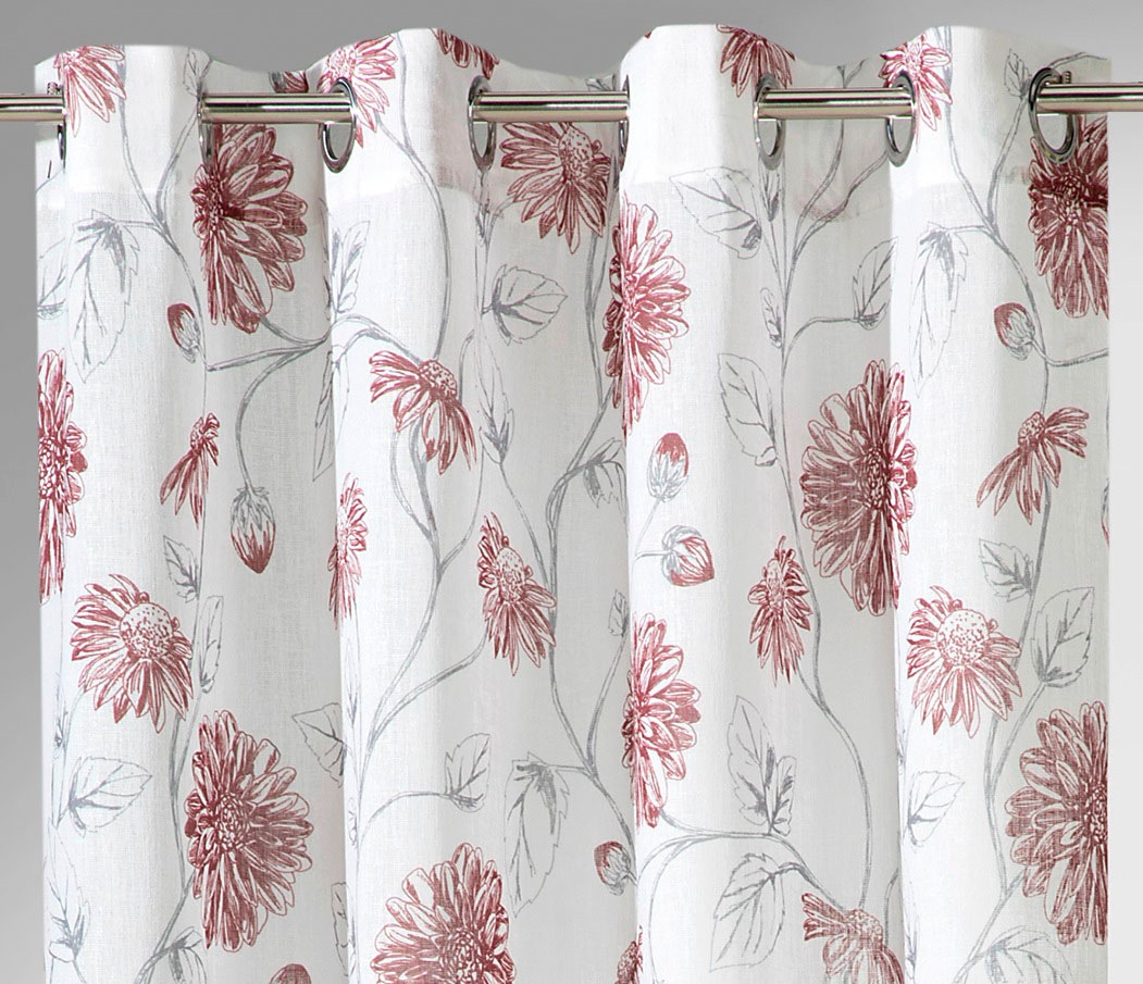 Weckbrodt Vorhang »Dahlia«, (1 St.), Leinen-Optik, Transparent, floral, geb günstig online kaufen