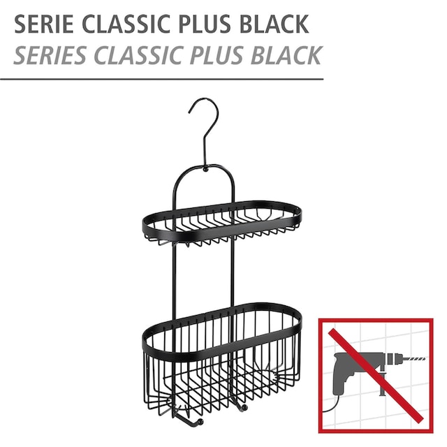 WENKO Badregal »Classic Plus Black«, 1 Ablage, 1 Korb auf Rechnung kaufen