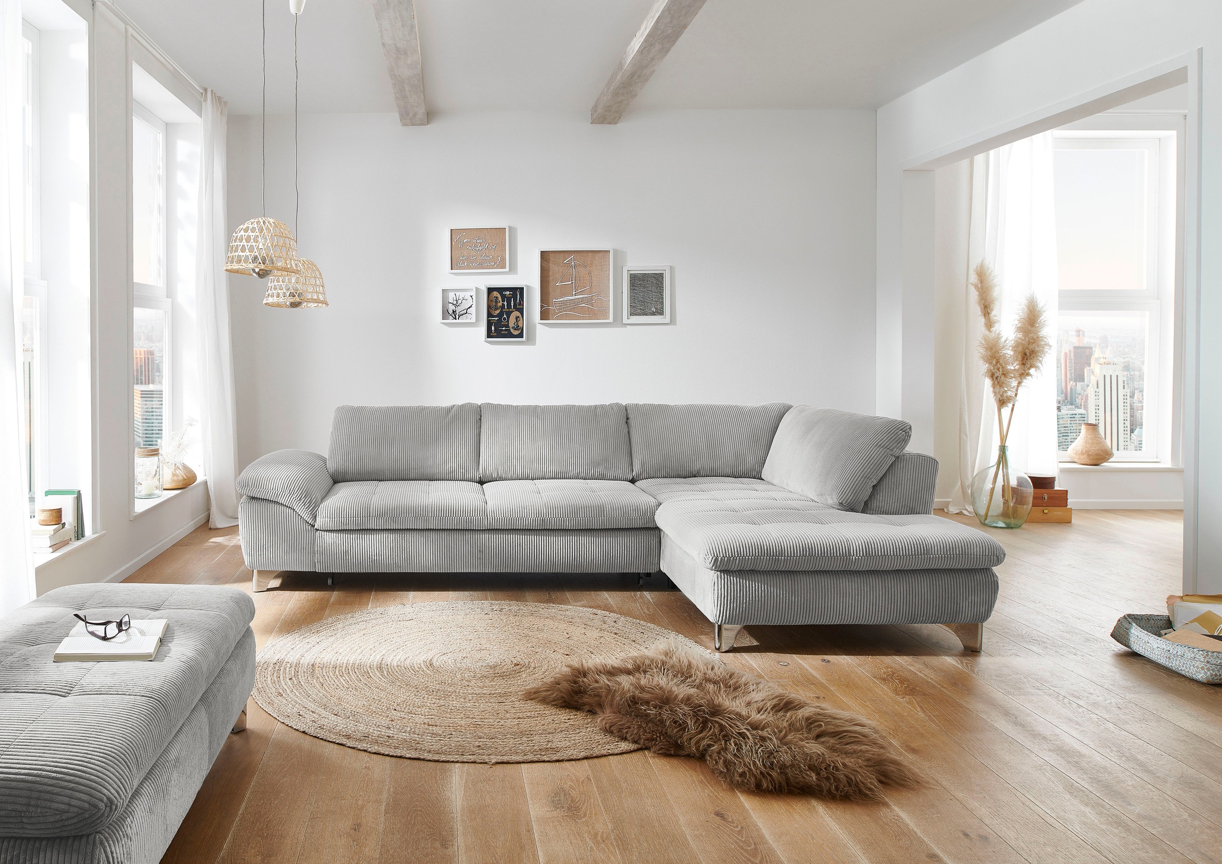 Die PlanBar Ecksofa "MP-IN14007 L-Form" wahlweise mit Bettfunktion und vers günstig online kaufen