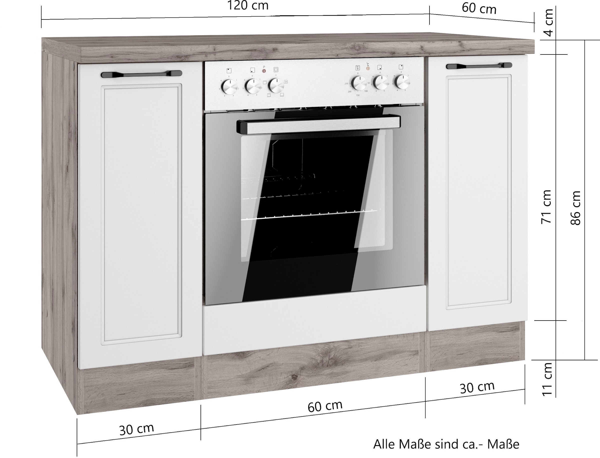 KOCHSTATION Herdumbauschrank »KS-Lana«, Breite 120 cm