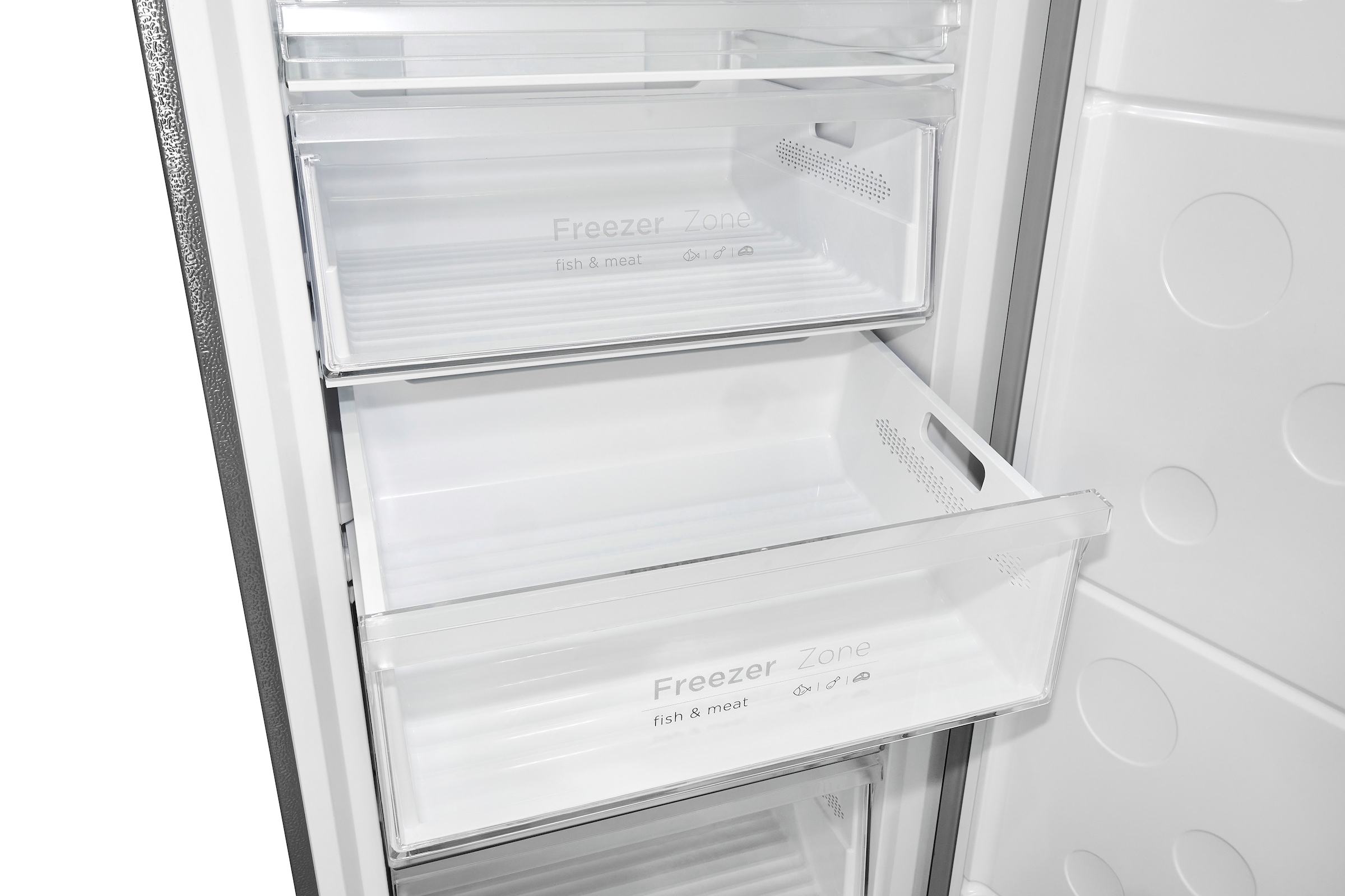 exquisit Gefrierschrank »GS380-NF-H-050D inoxlook«, 185,5 cm hoch, 71 cm breit, Türanschlag wechselbar