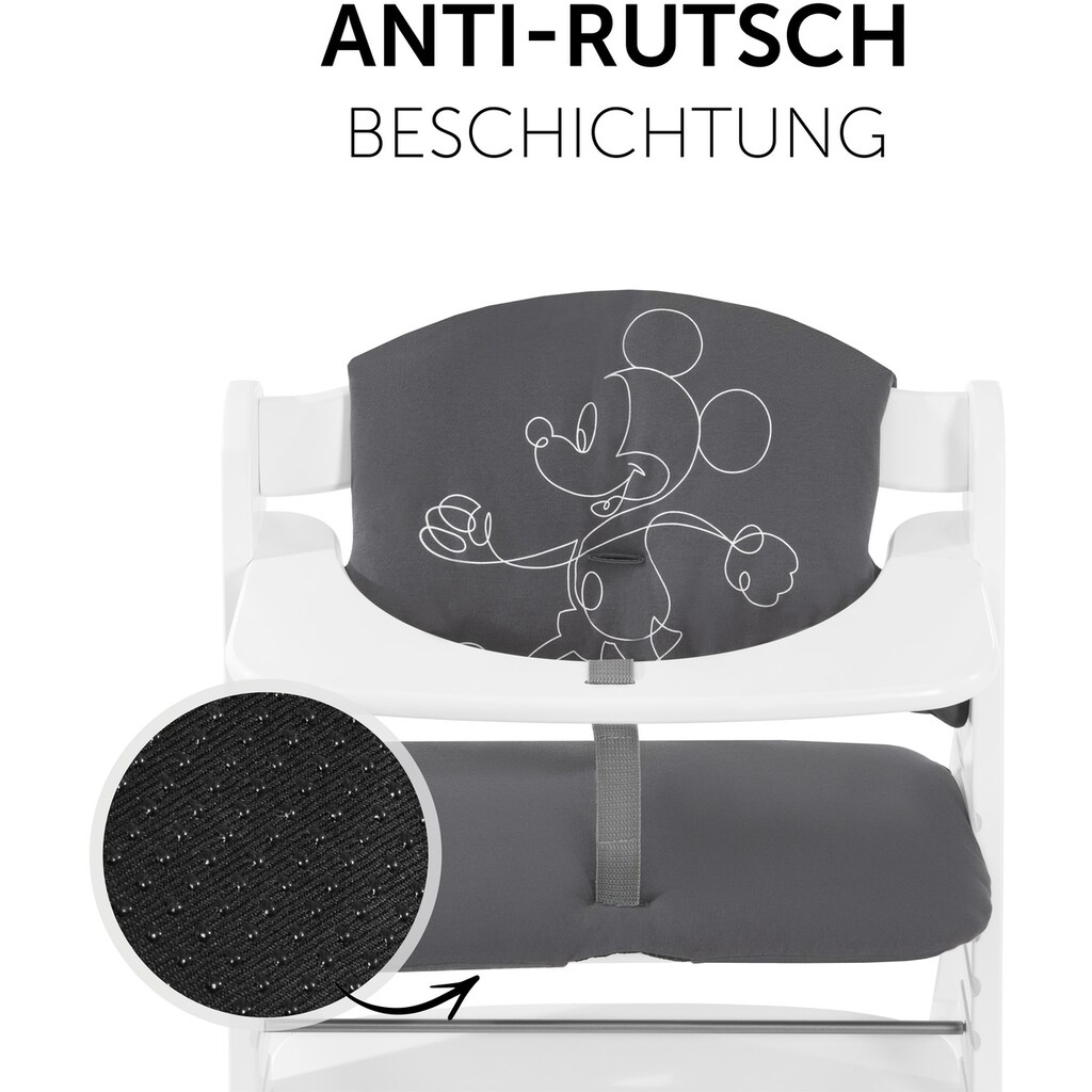 Hauck Kinder-Sitzauflage »Select, Mickey Mouse Anthracite«, passend für den ALPHA+ Holzhochstuhl und weitere Modelle