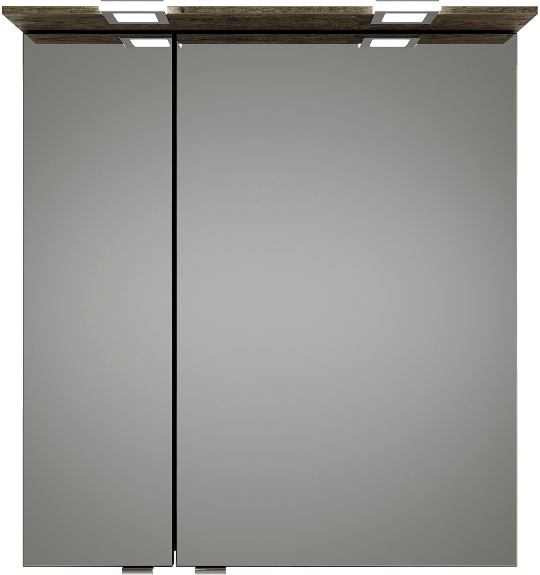 Saphir Badmöbel-Set »Serie 6025 2-teilig Mineralmarmor-Waschtisch mit LED-Spiegelschrank«, (2 St.), Waschplatz 67 cm breit, 2 Schubladen, 2 Spiegel-Türen, inkl Türdämpfer