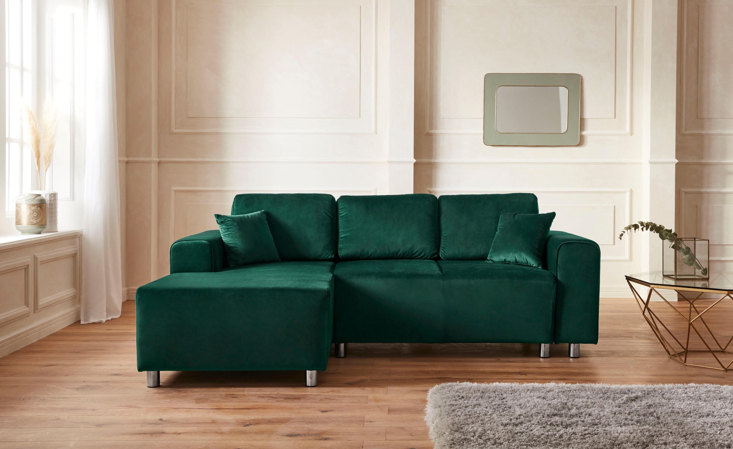 Home affaire Ecksofa »Györ« L-Form, wahlweise mit Bettfunktion und Bettkast günstig online kaufen