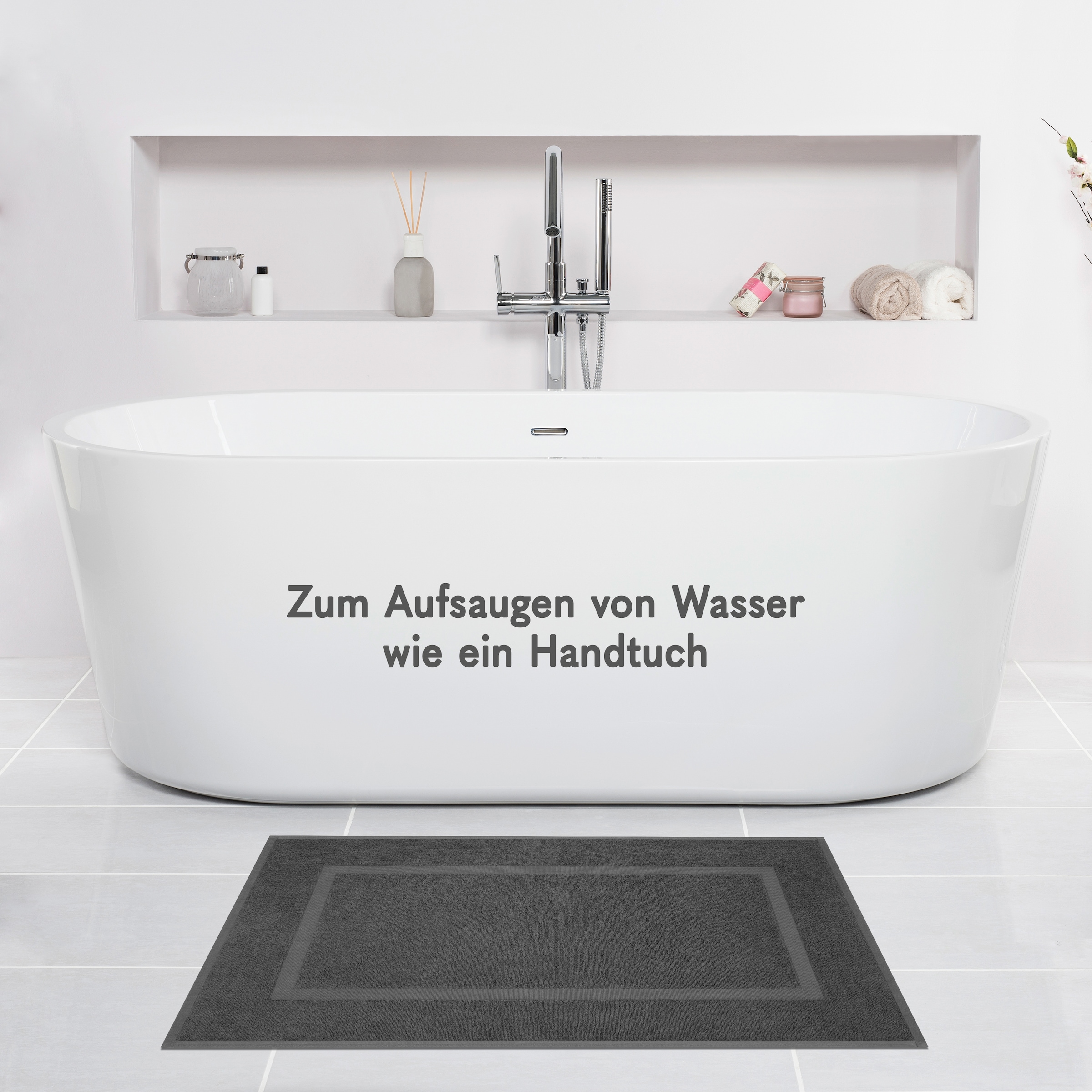 HAMMETEX Badematte »Hotelmatte, Duschvorleger«, rutschhemmend beschichtet, beidseitig nutzbar, 2-teiliges Set, einfarbig, 100% Baumwolle