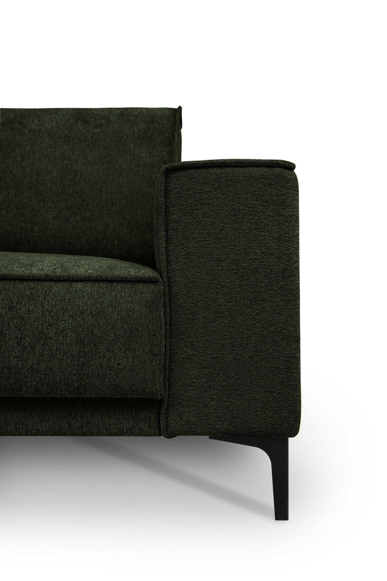 Places of Style Ecksofa »Polsterecke Oland, Struktur, Flachgewebe, Luxus-Microfaser, Boucle«, L-Form, 289 cm, Wellenunterfederung, Skandi-Design, Metallfüße