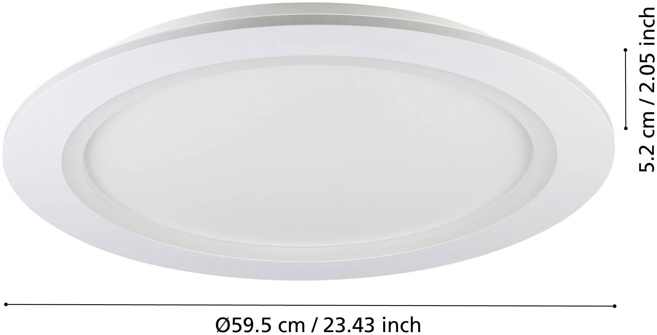 EGLO Deckenleuchte »Padrogiano-Z Deckenlampe, ZigBee 3.0, App und Sprachsteuerung, Lampe« LED-Modul 1 Stk. Kaltweiß | RGB ZigBee, App und Sprachsteuerung Alexa, RGB Rahmen, dimmbar, Ø 60 cm