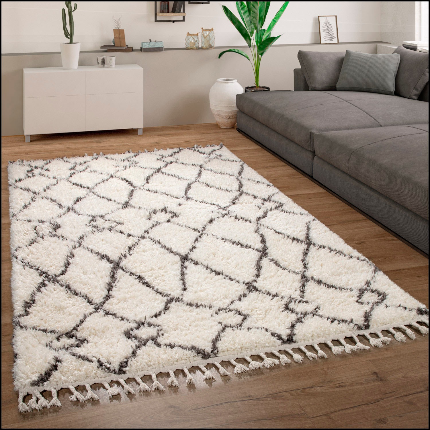 Paco Home Hochflor-Teppich »Orebro 170«, rechteckig, 44 mm Höhe, modernes R günstig online kaufen