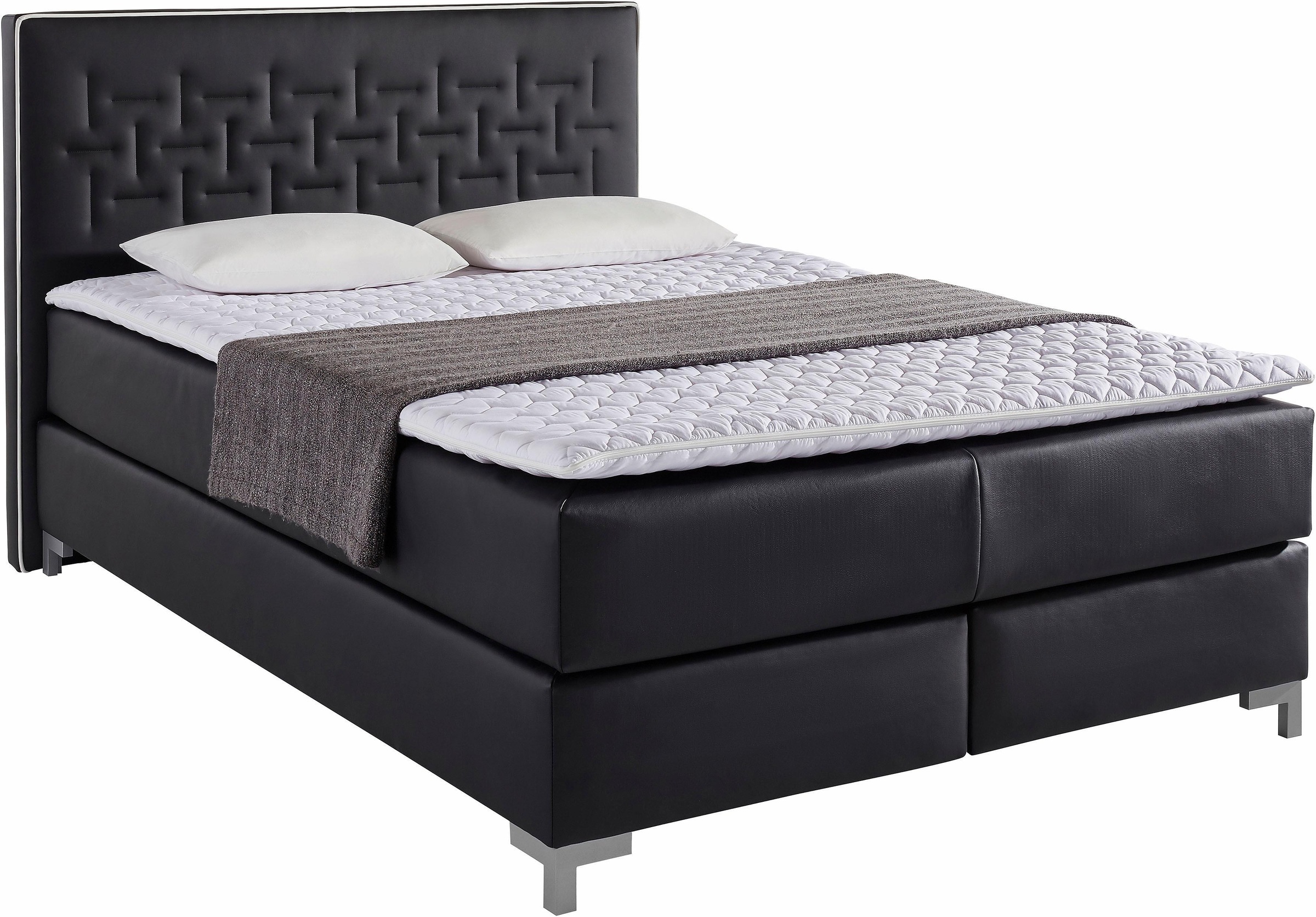 INOSIGN Boxspringbett »Coos«, mit besonderer Steppung im Kopfteil, 3 Matrat günstig online kaufen