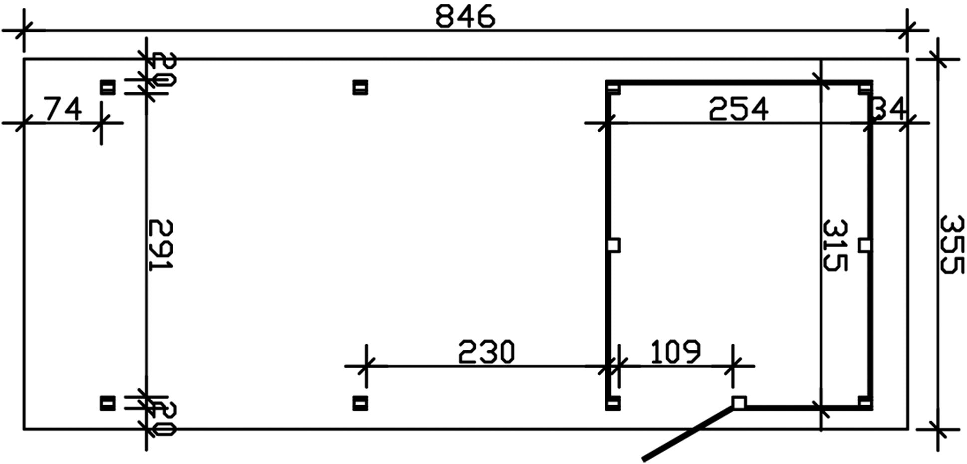 Skanholz Einzelcarport »Spessart«, Holz, 291 cm, Anthrazit