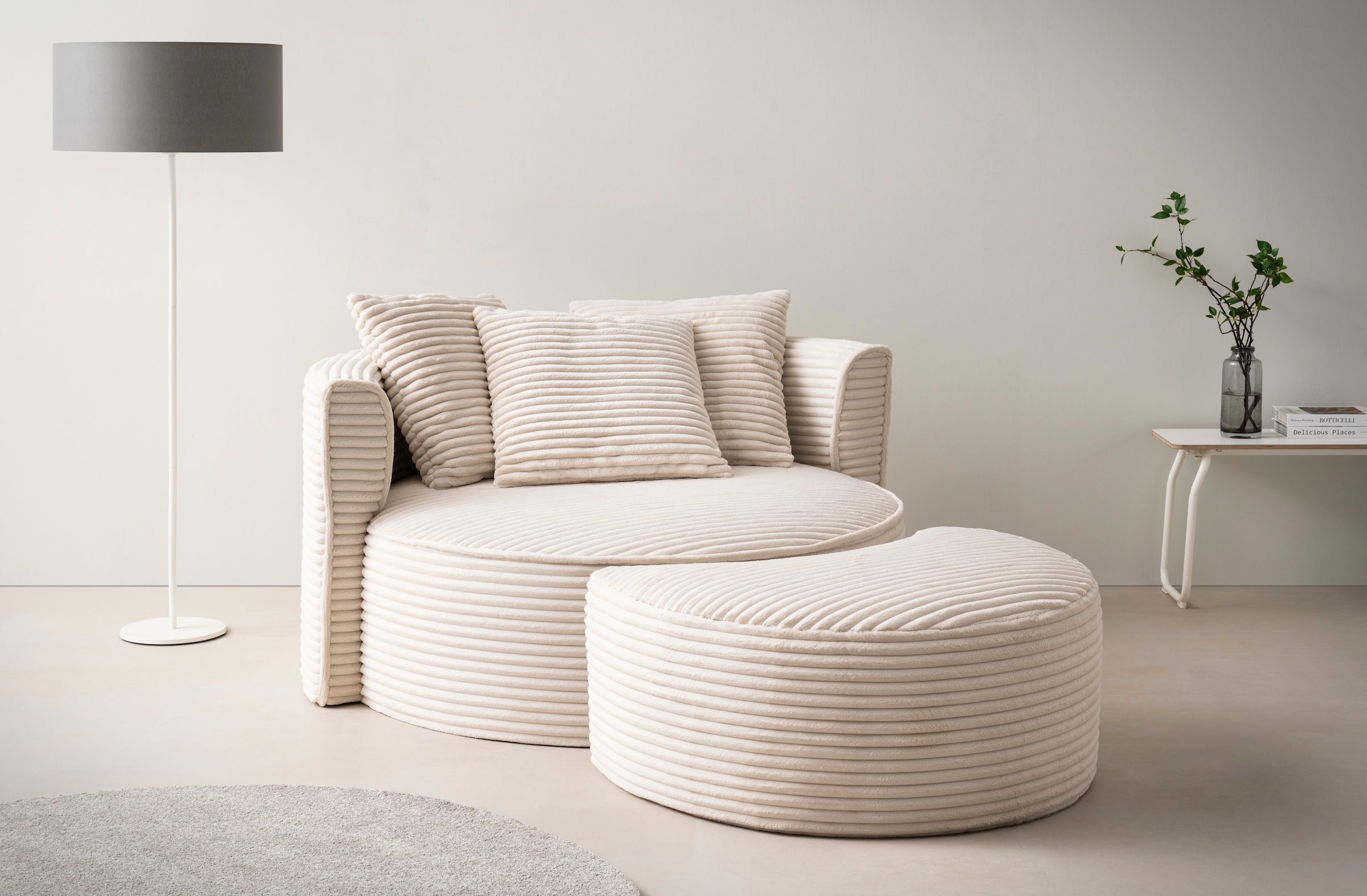 LeGer Home by Lena Gercke XXL-Sessel "ISALIE, Rundsessel mit Hocker, Lesese günstig online kaufen
