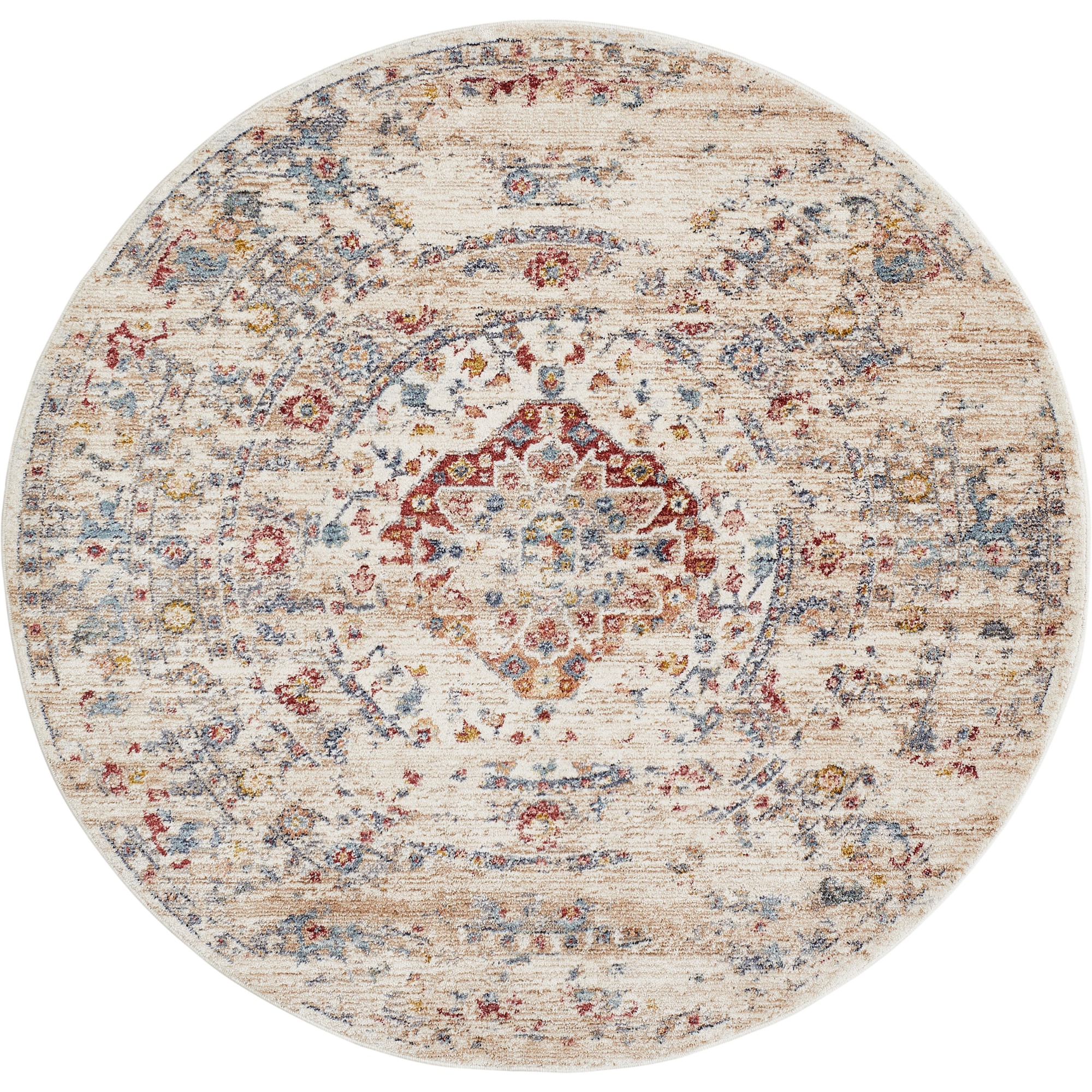 LUXOR living Teppich »Rocco«, rund, 11 mm Höhe, Vintage-Look, florales Design, Wohnzimmer, Schlafzimmer