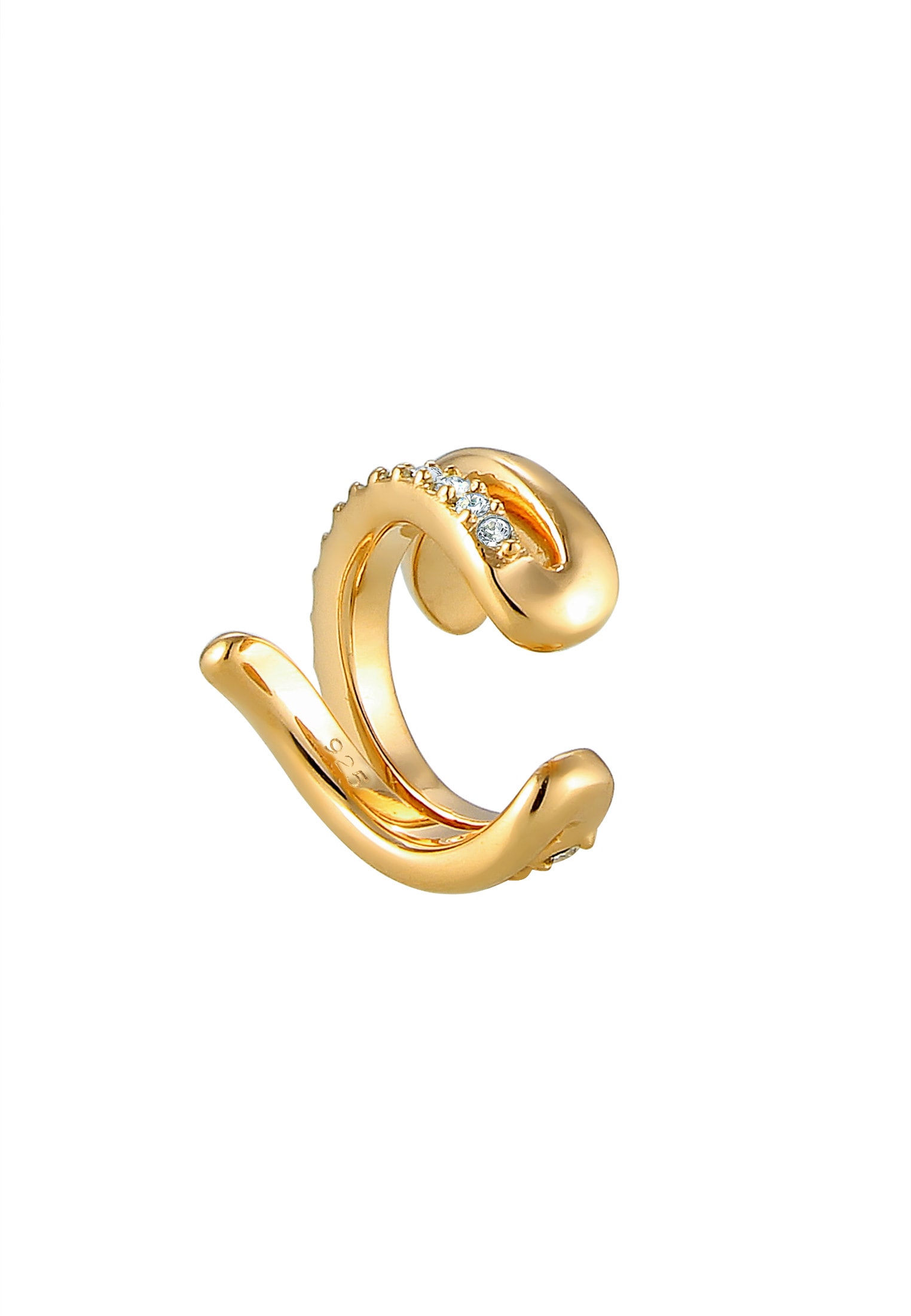 Elli Single-Ohrhaken »Single Earcuff Twisted Kristalle Weiß 925 Sterling Silber«