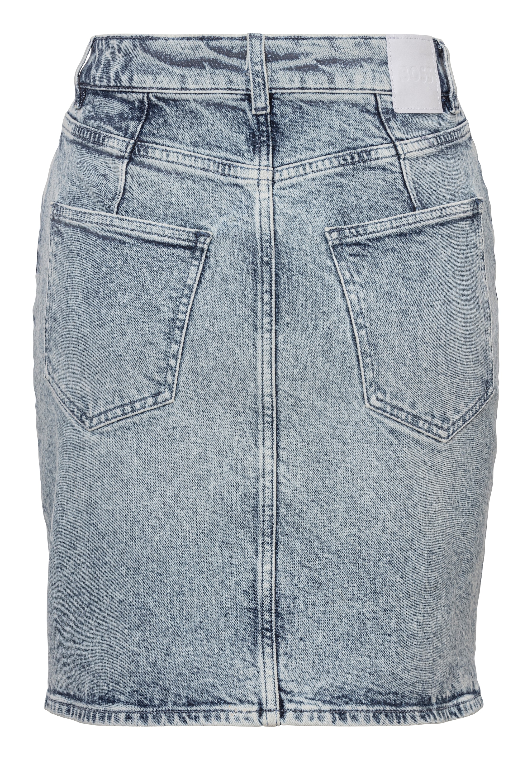 BOSS ORANGE Jeansrock »DENIM SKIRT 2.0 Premium Damenmode«, mit BOSS-Badge