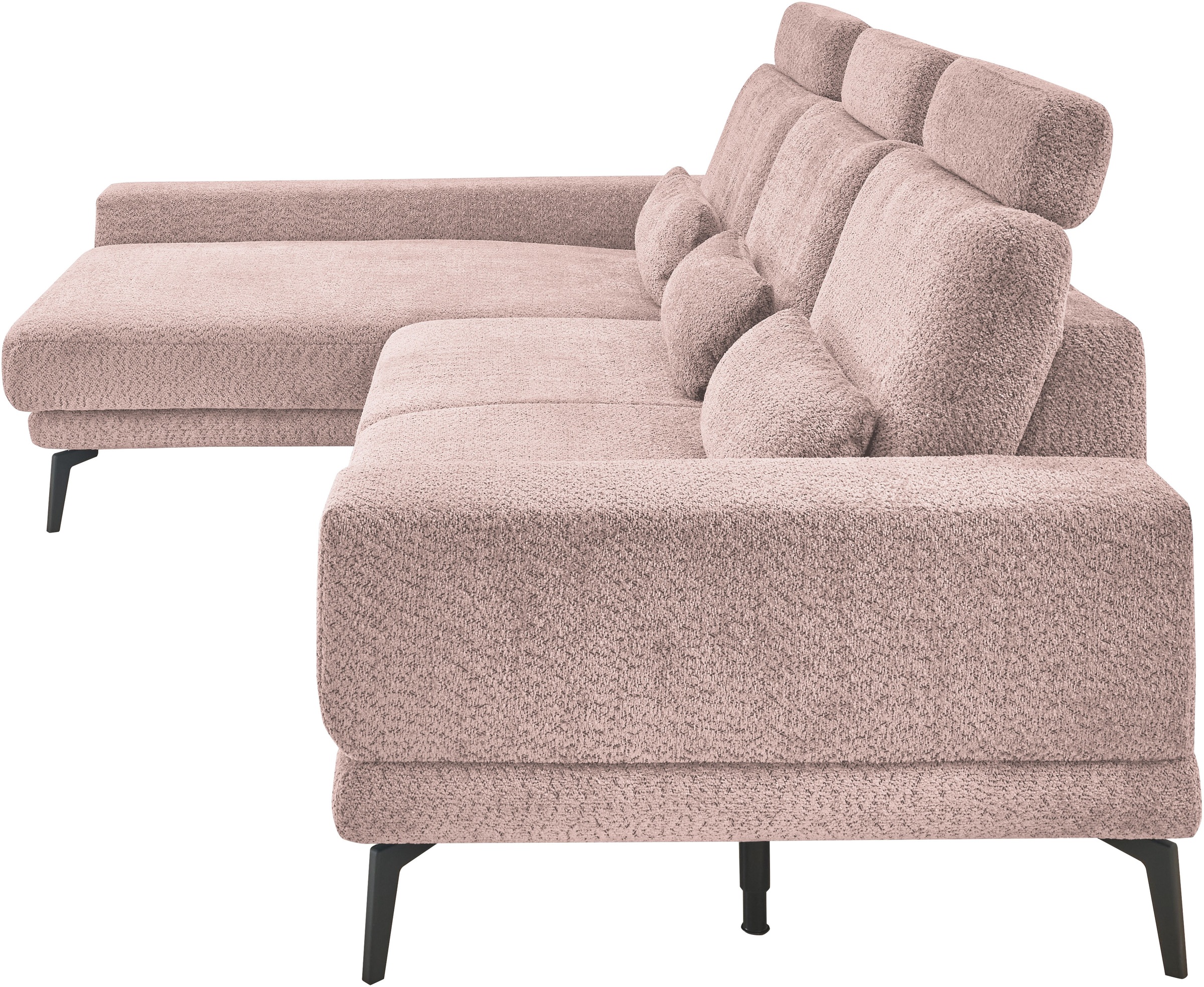 set one by Musterring Ecksofa »SO 3600, inkl motor. Sitztiefenverstellung, Kopfstützen, Nierenkissen«, Sitzhöhe 44 cm, Federkern, Breite 293 x Tiefe 180 cm, Kama rose