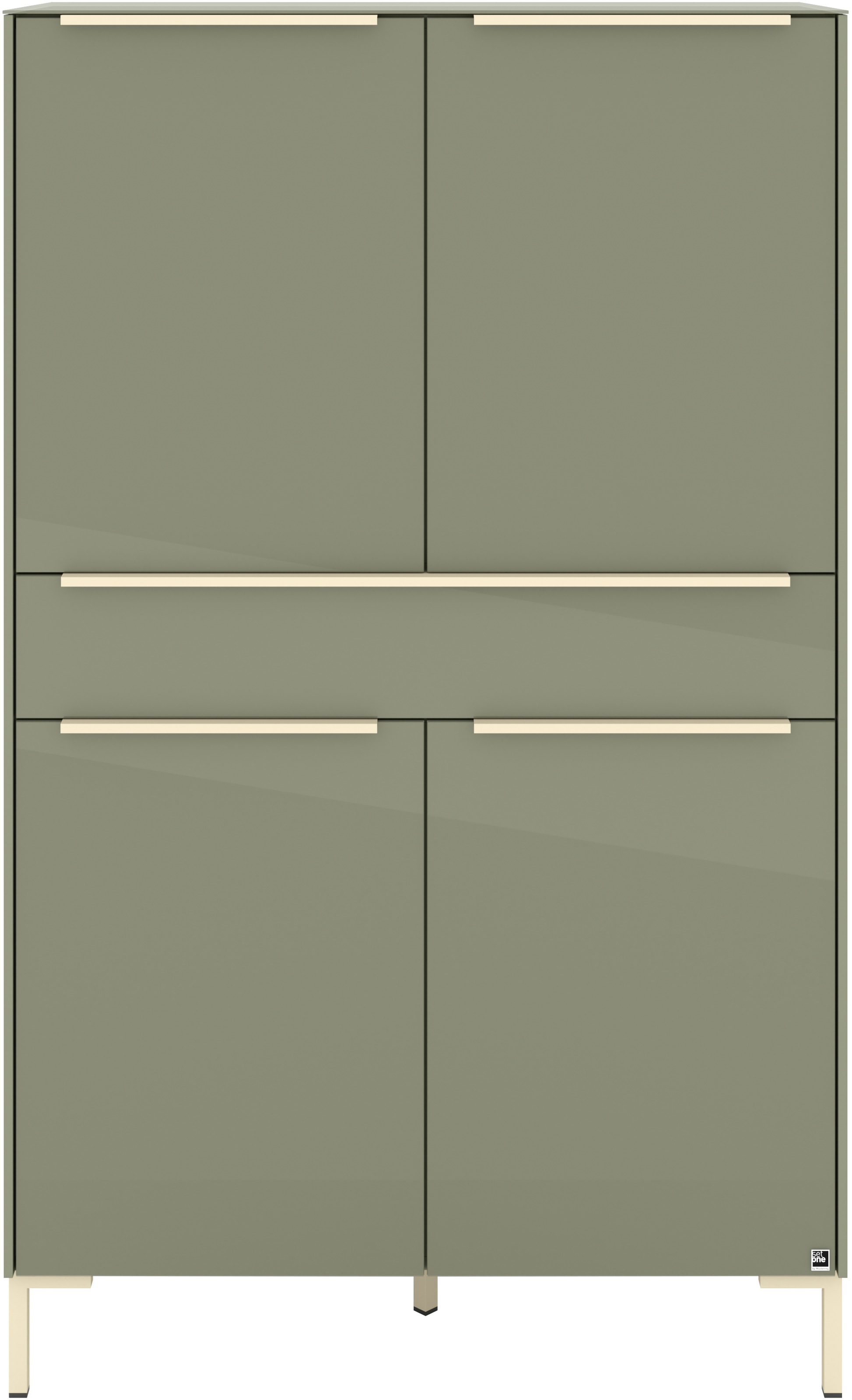 set one by Musterring Highboard »Reno« 1 Stk. tlg. Mit Winkelfuß in diversen Farben, 154 cm Höhe & Farbauswahl