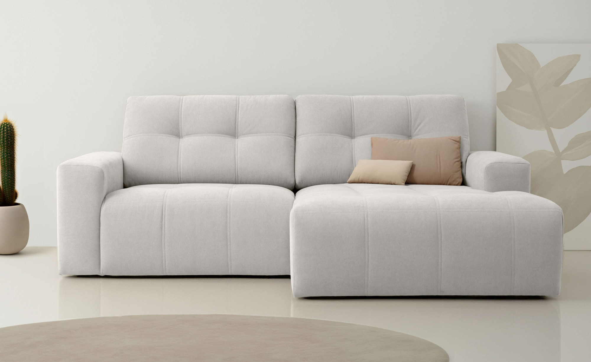 Home affaire Ecksofa »Turnon, Lounge-sofa, Breite 221 cm«, Chenille, mit Kn günstig online kaufen