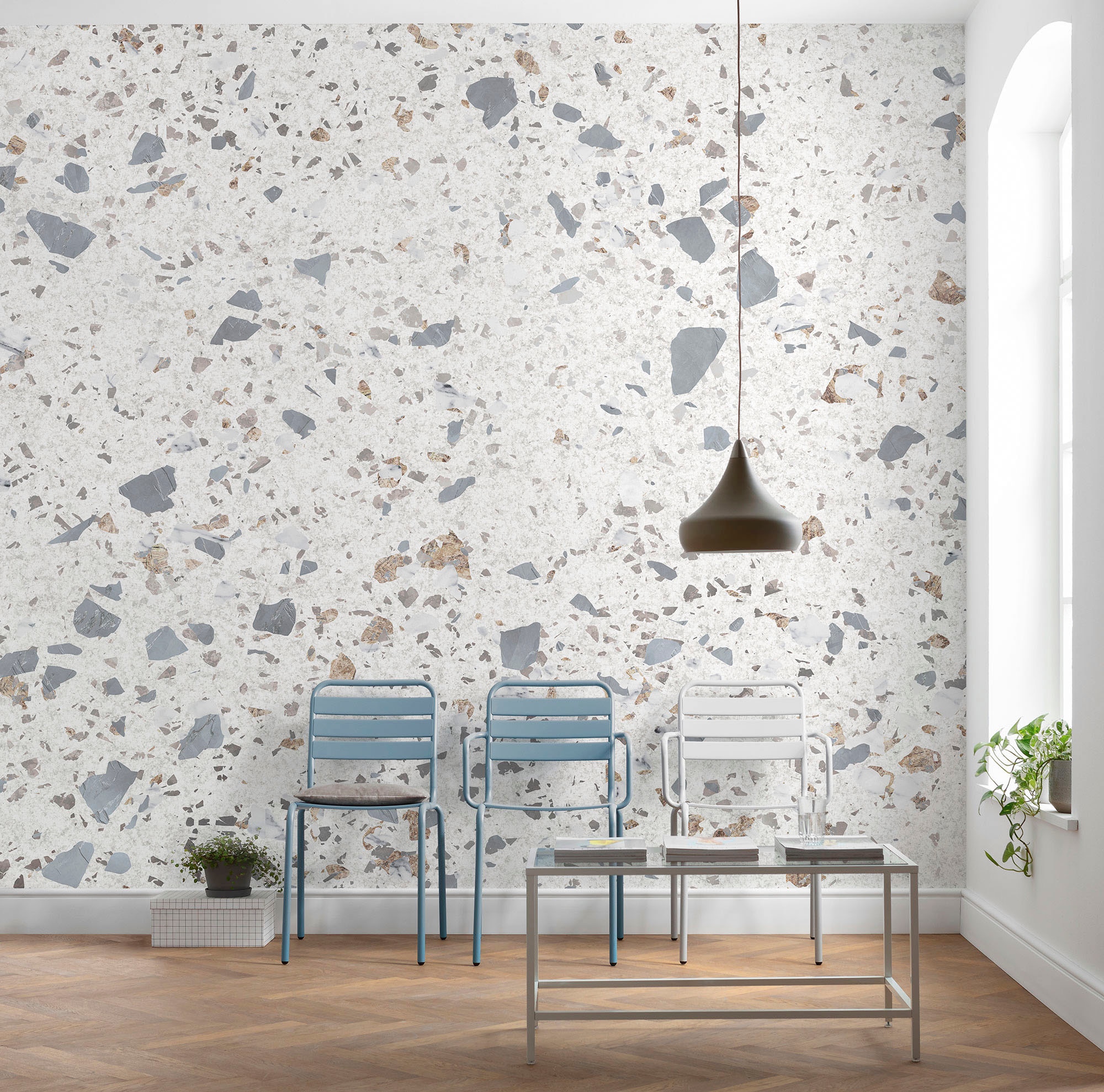 Komar Vliestapete »Digitaldruck Vlies - Terrific Terrazzo - Größe 400 x 250 cm«, bedruckt, Wohnzimmer, Schlafzimmer