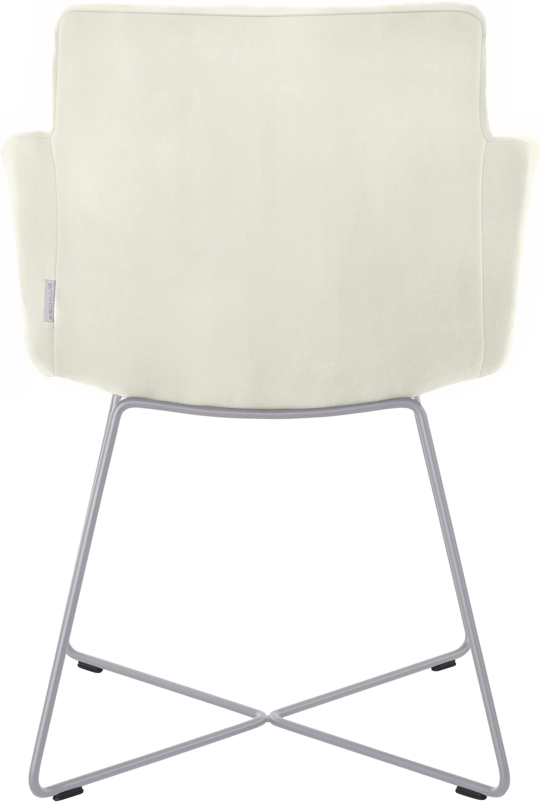 W.SCHILLIG Armlehnstuhl »jakob«, Longlife Xtra-Leder Z59, mit Drahtrohrgestell in Silber matt