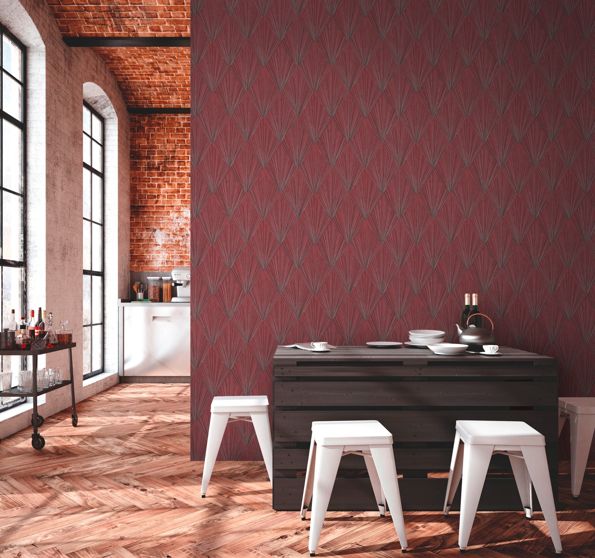 living walls Vliestapete »Metropolitan Stories, Ava New York«, gemustert-Motiv-abstrakt, Tapete Geometrisch Tapeten Wohnzimmer Schlafzimmer Küche Design Optik