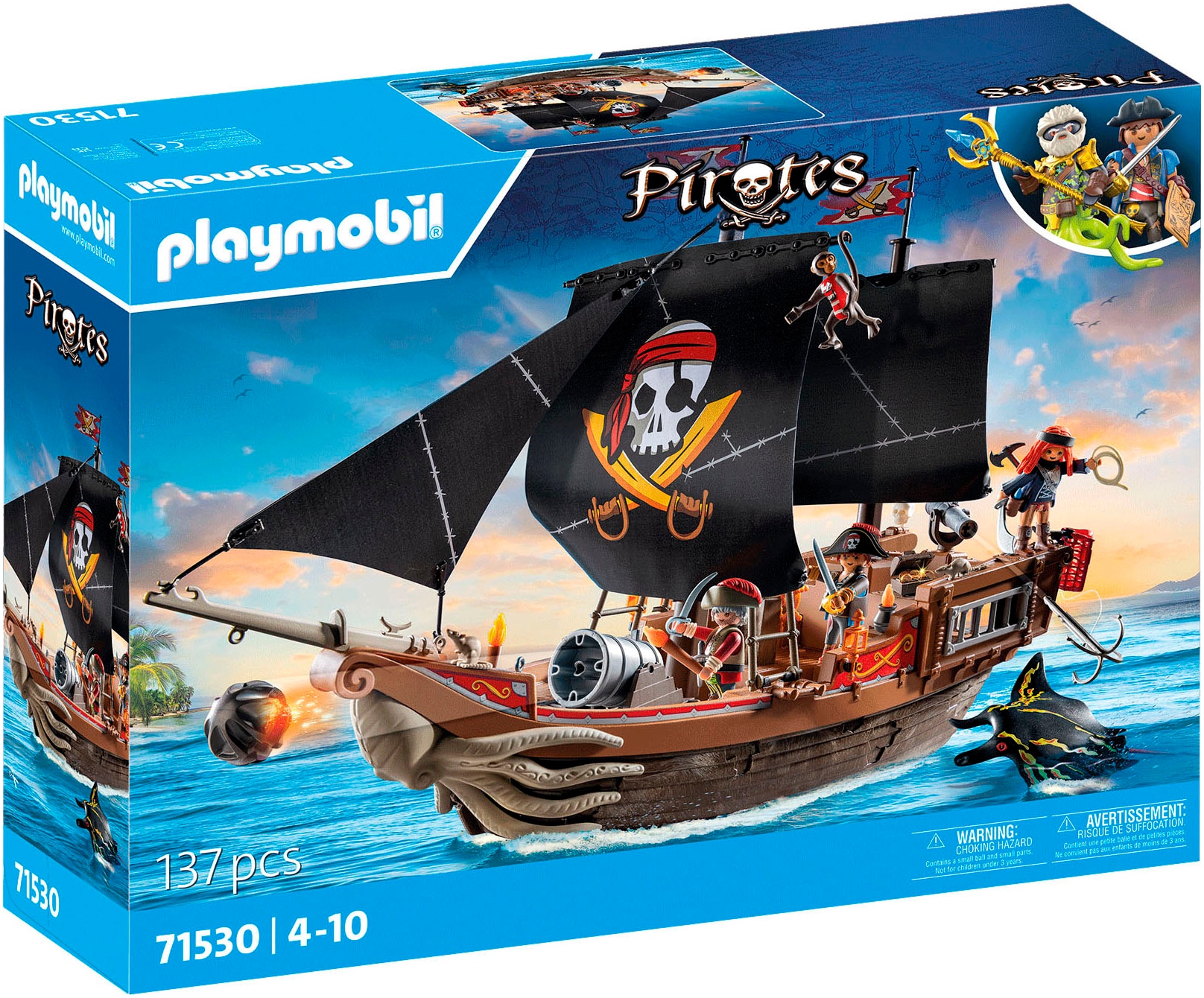Konstruktions-Spielset »Großes Piratenschiff (71530), Pirates«, (137 St.), Made in Europe