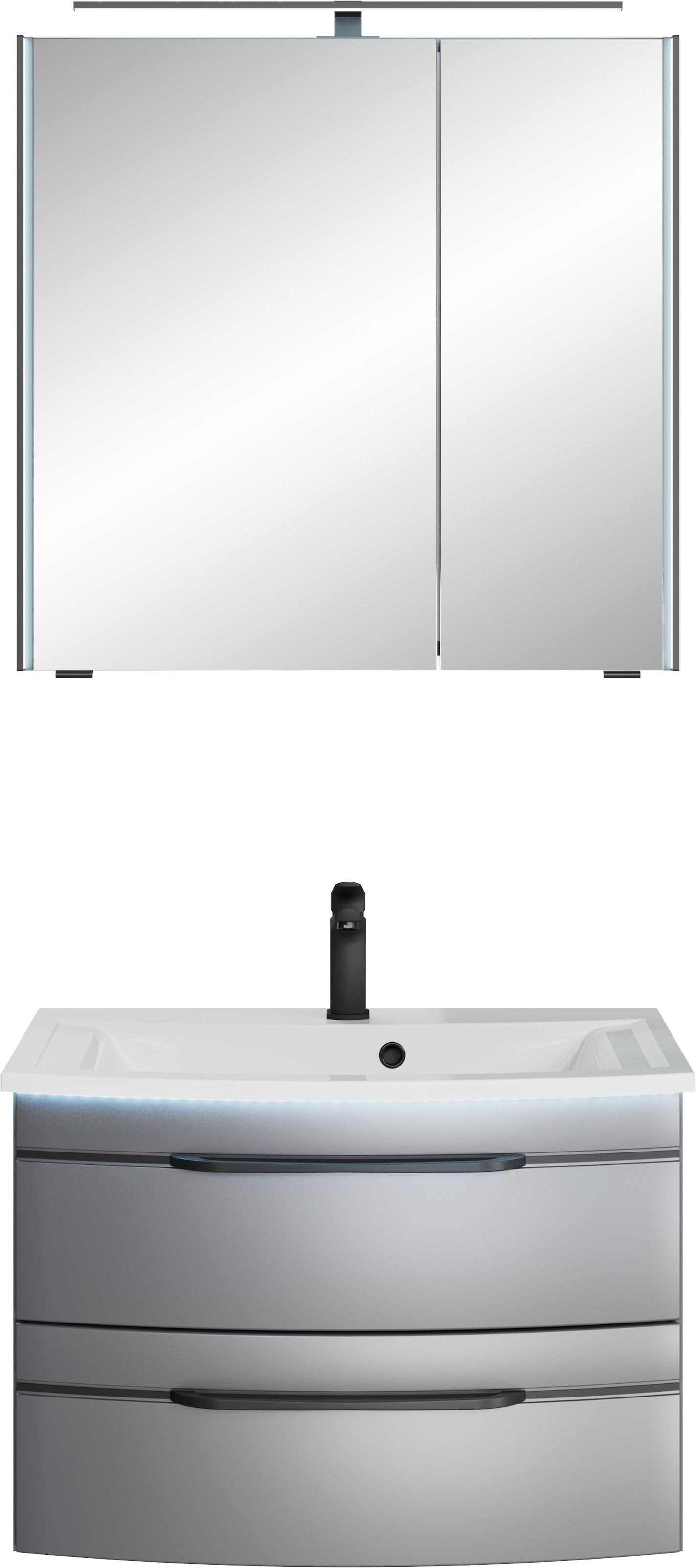 Saphir Badmöbel-Set »Serie 7045 2-teilig Mineralmarmor-Waschtisch mit LED-S günstig online kaufen