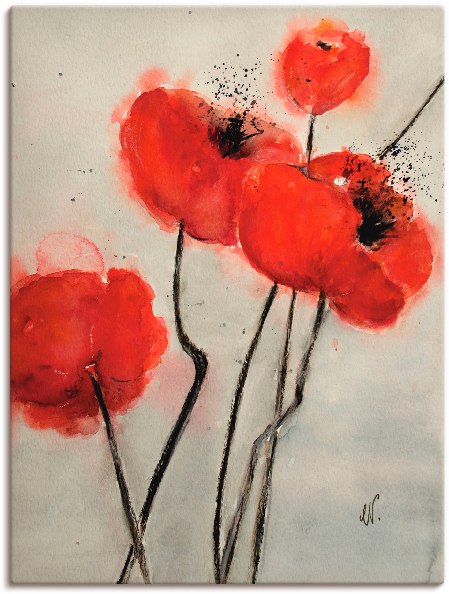 Artland Wandbild »Roter Mohn« Blumen 1 Stk. tlg. als Leinwandbild, Poster i günstig online kaufen