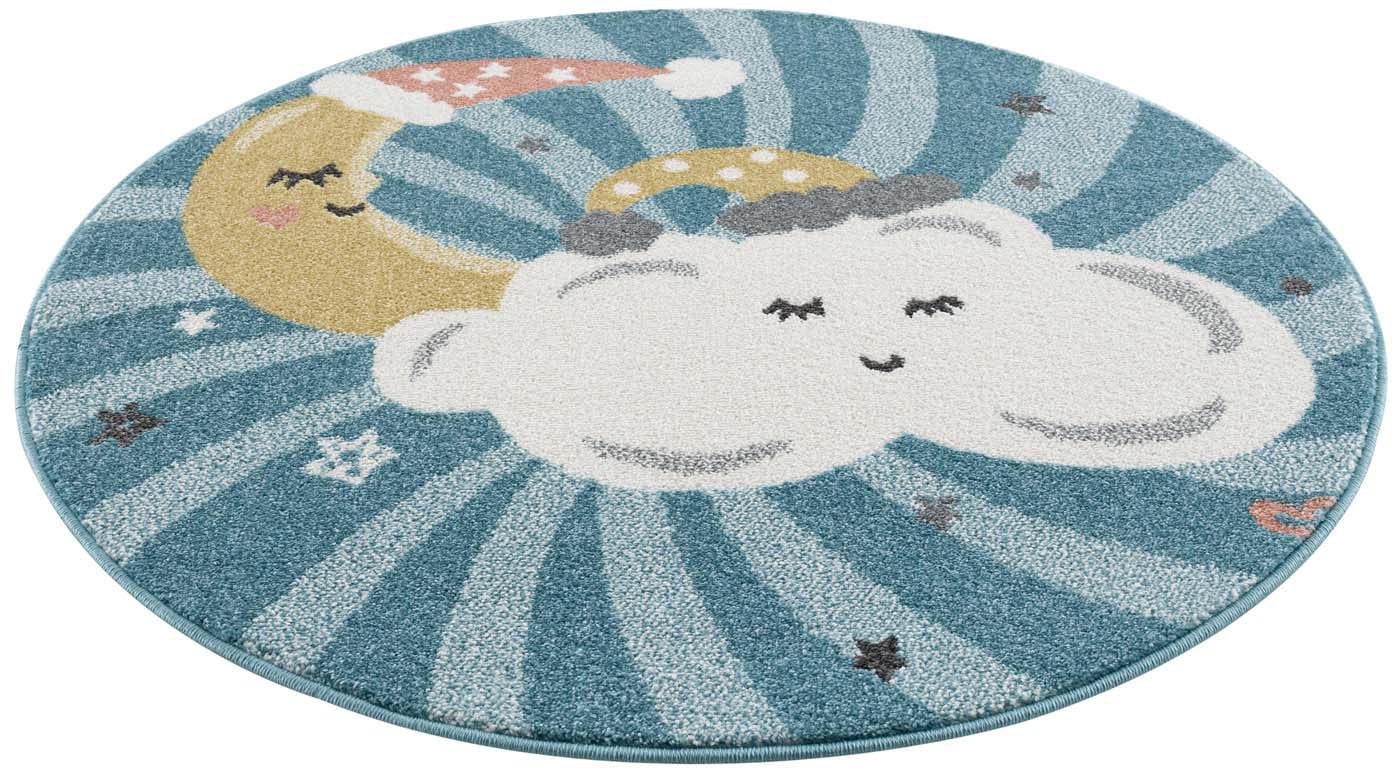 Kinderteppich »Anime9380«, rund, Teppich Mond, Wolken, Sterne, Weicher Flor