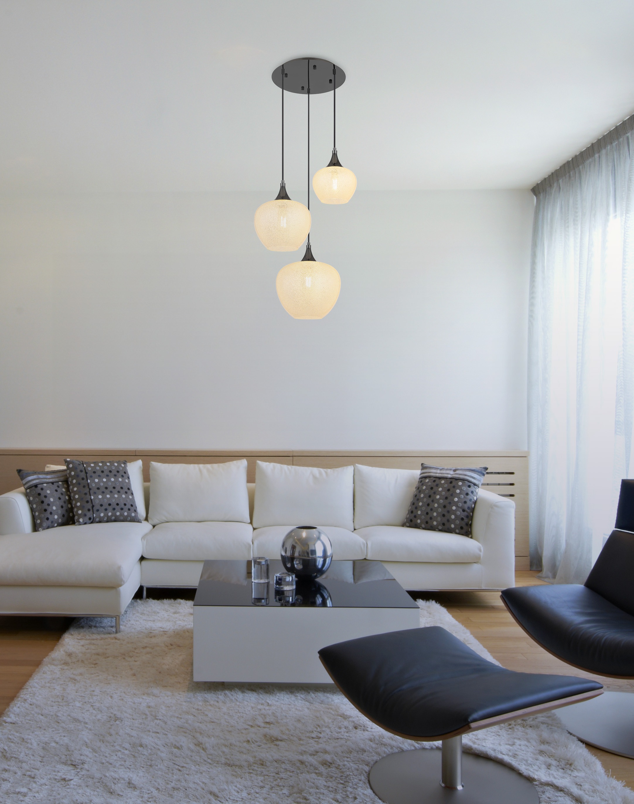 GLOBO LIGHTING Hängeleuchte »MAXY«, Leuchtmittel E27 | ohne Leuchtmittel, Hängelampe/Pendelleuchte/Glas klar/Höhe kürzbar/ø: 490mm