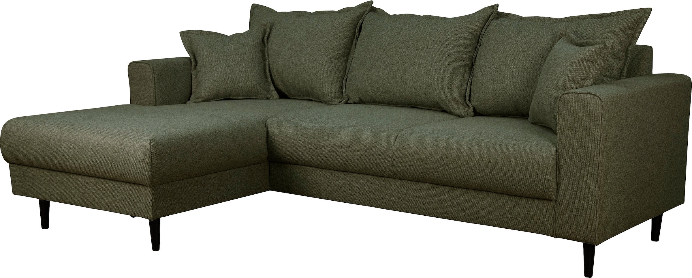 Home affaire Ecksofa »VEYRAS L-Form, hoher Sitzkomfort, Maße B/T/H: 230/150/76 cm«, mit Wellenunterfederung, incl. Rückenkissen und Zierkissen
