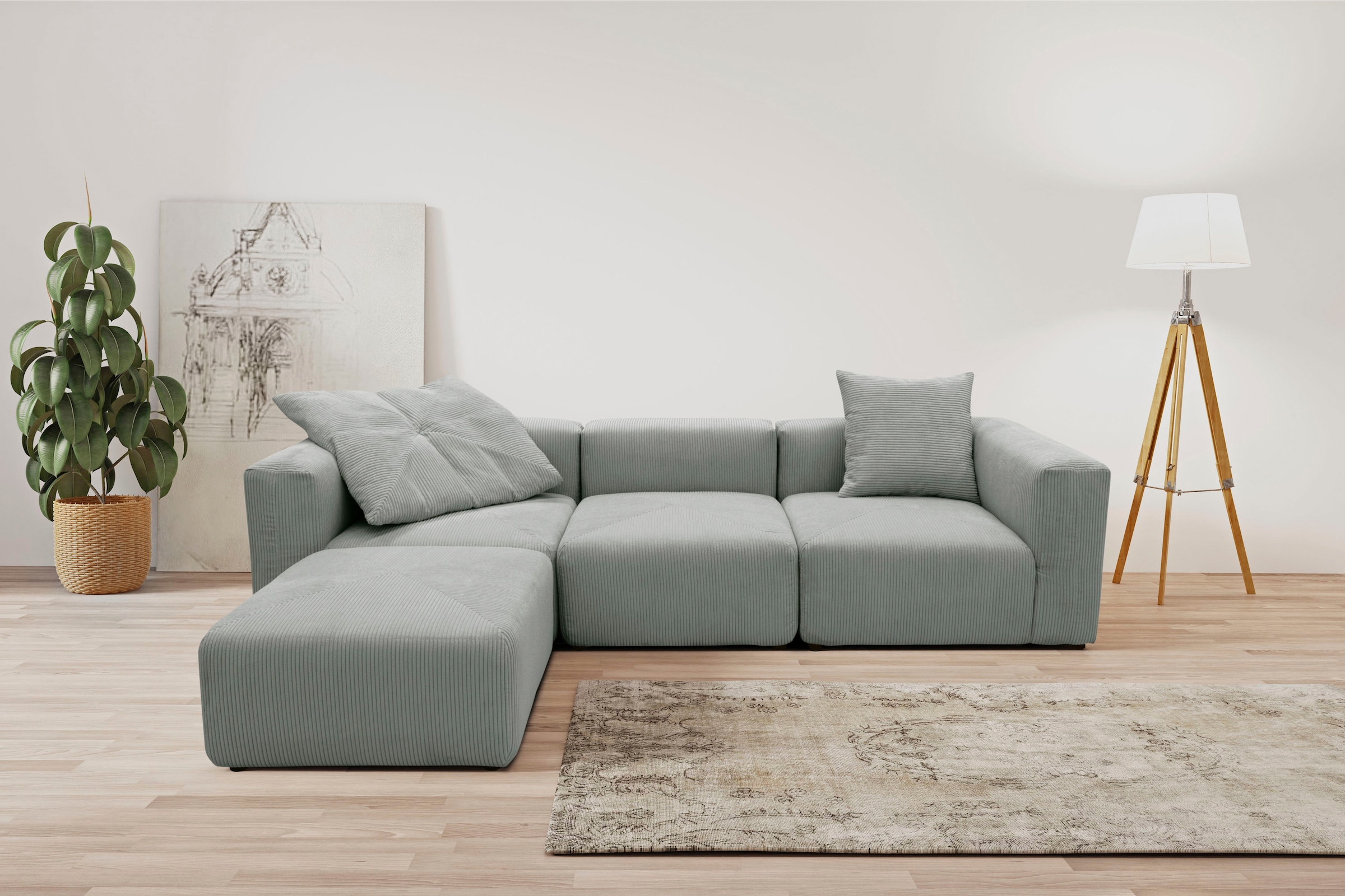 Home affaire Ecksofa »Gerrid L-Form« Cord-Bezug, Modulsofa, bestehend aus E günstig online kaufen