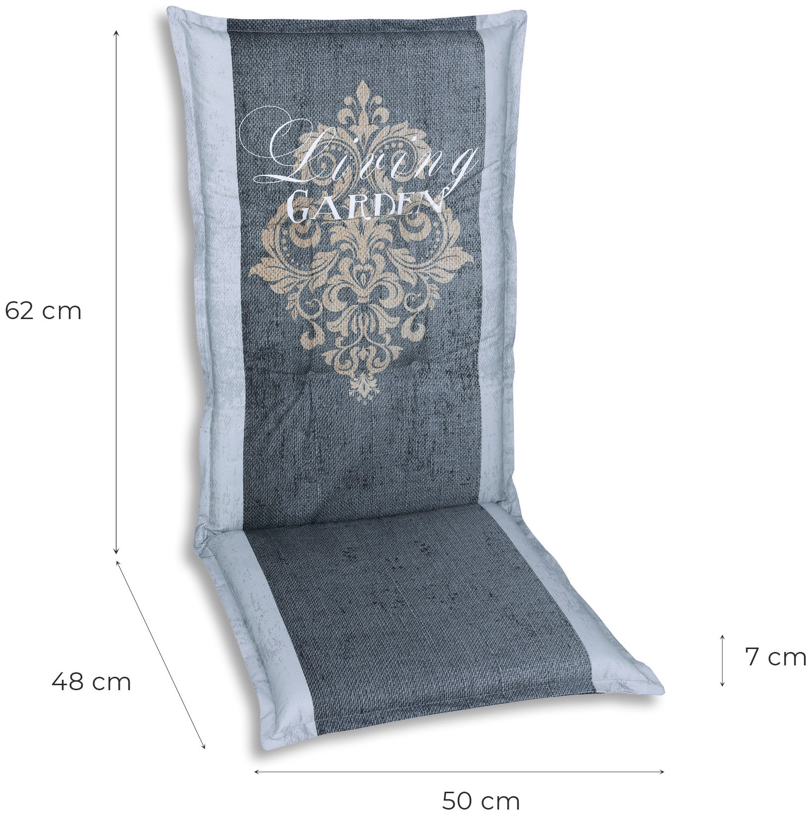 GO-DE Sesselauflage, 2er Set, 108 x 50 cm, mittel