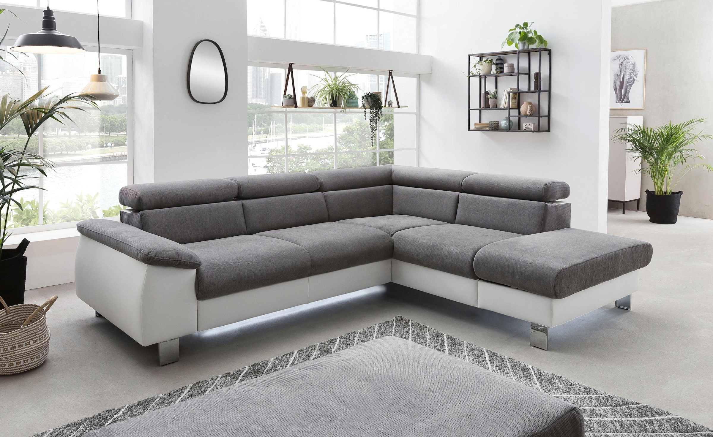 COTTA Ecksofa »Komaris L-Form, B: 249 cm« mit Kopfteilverstellung, optional günstig online kaufen