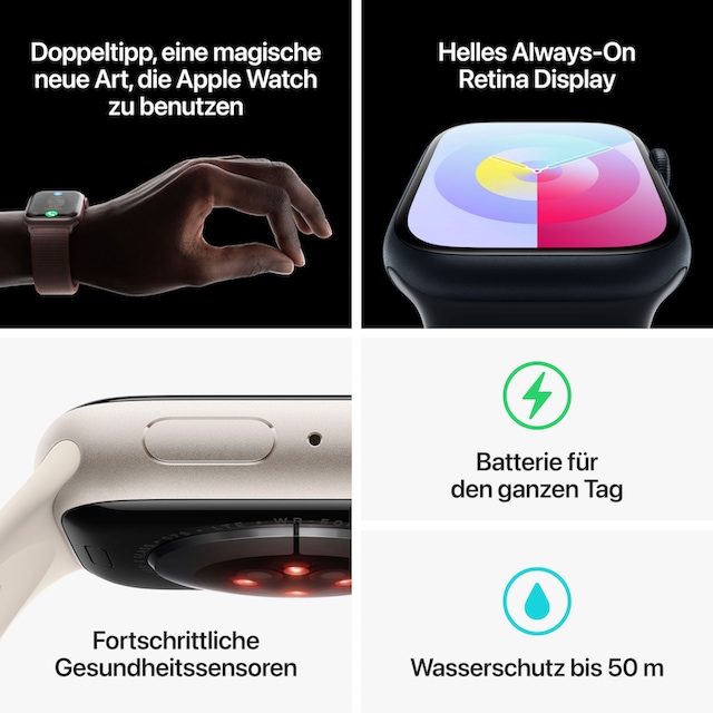 Apple Smartwatch »Watch Series 9 GPS + Cellular 41mm Aluminium«, (Watch OS  10 Sport Band) im Online-Shop bestellen