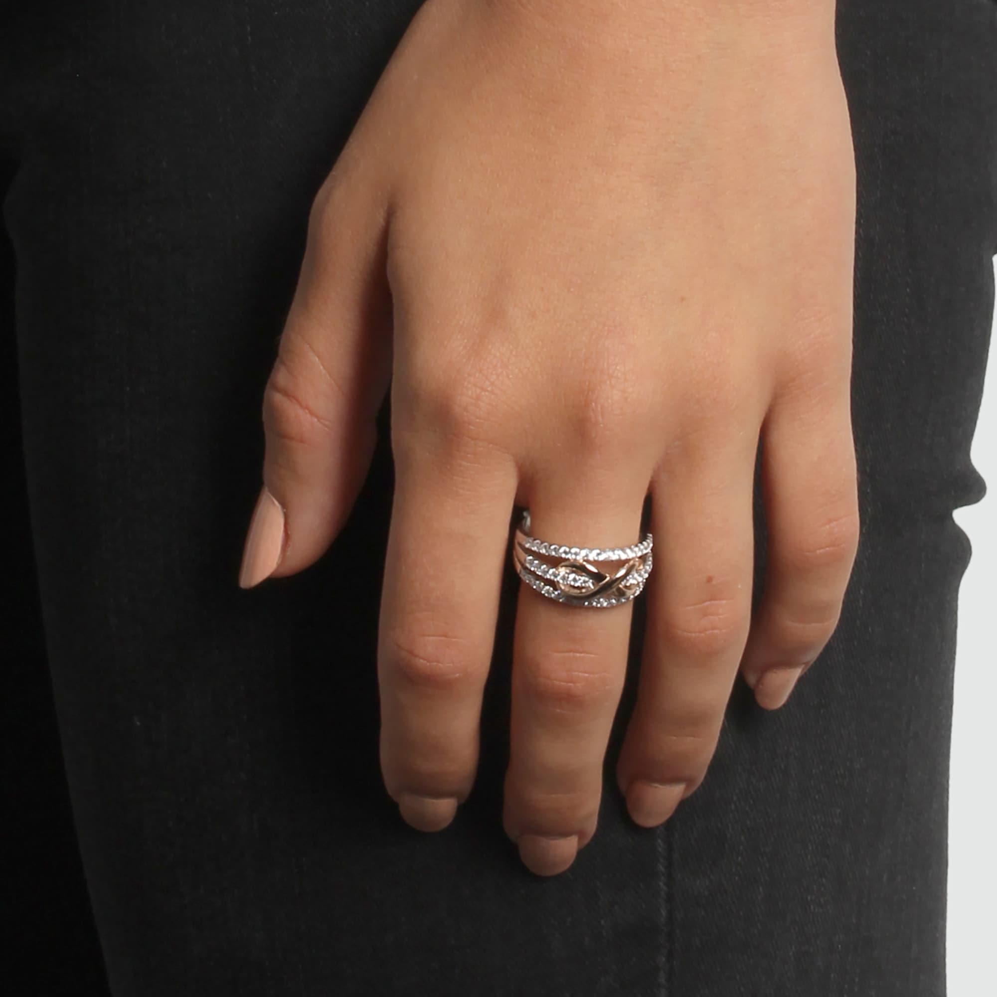 Zeeme Fingerring »Silber 925 zweifarbig mit Unendlichkeits-Motiv«