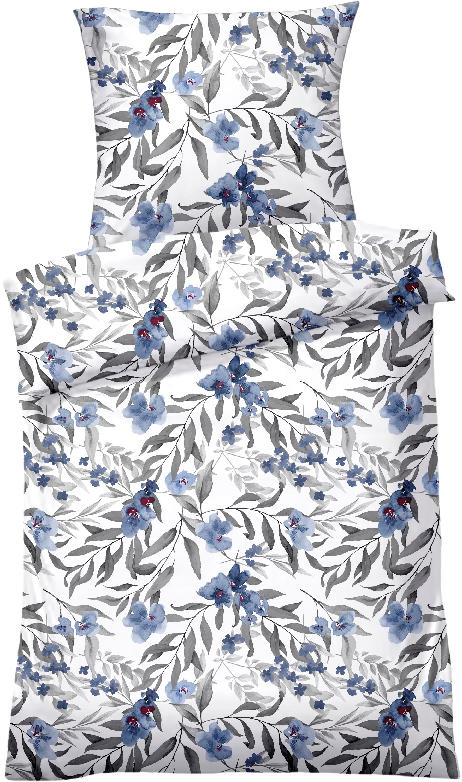 Dyckhoff Bettwäsche »Blue Flowers« 2 Stk. tlg. günstig online kaufen