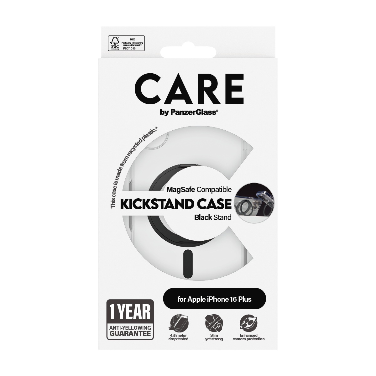 CARE by PanzerGlass Handyhülle »Kickstand Case für Apple iPhone 16 Plus«, Backcover, Schutzhülle, Handyschutzhülle, Case, Schutzcase, stoßfest