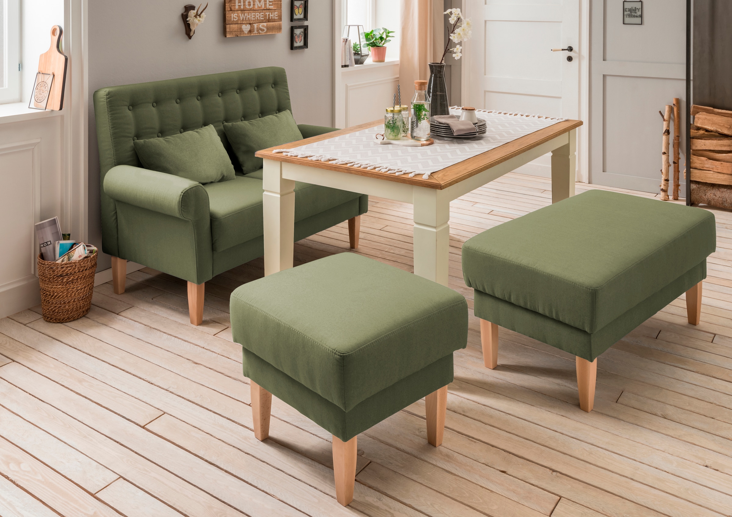 Home affaire Küchensofa »Scalea«, inkl. 2 Stk. Zierkissen, in verschiedenen Stoffen und Farben