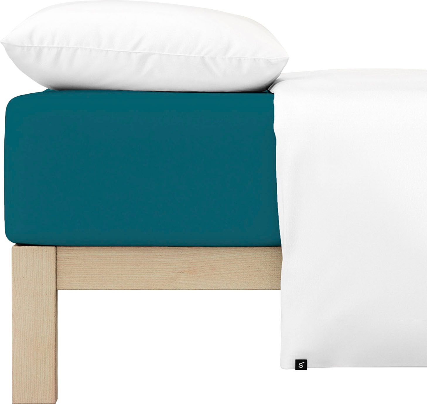 Schlafgut Spannbettlaken »PURE Bio-Baumwolle mit Elasthan, dehnbar blickdicht, straff, Bettlaken«, PREMIUM Laken für Matratzen bis 30cm Höhe, in 90x200, 140x200, 180x200