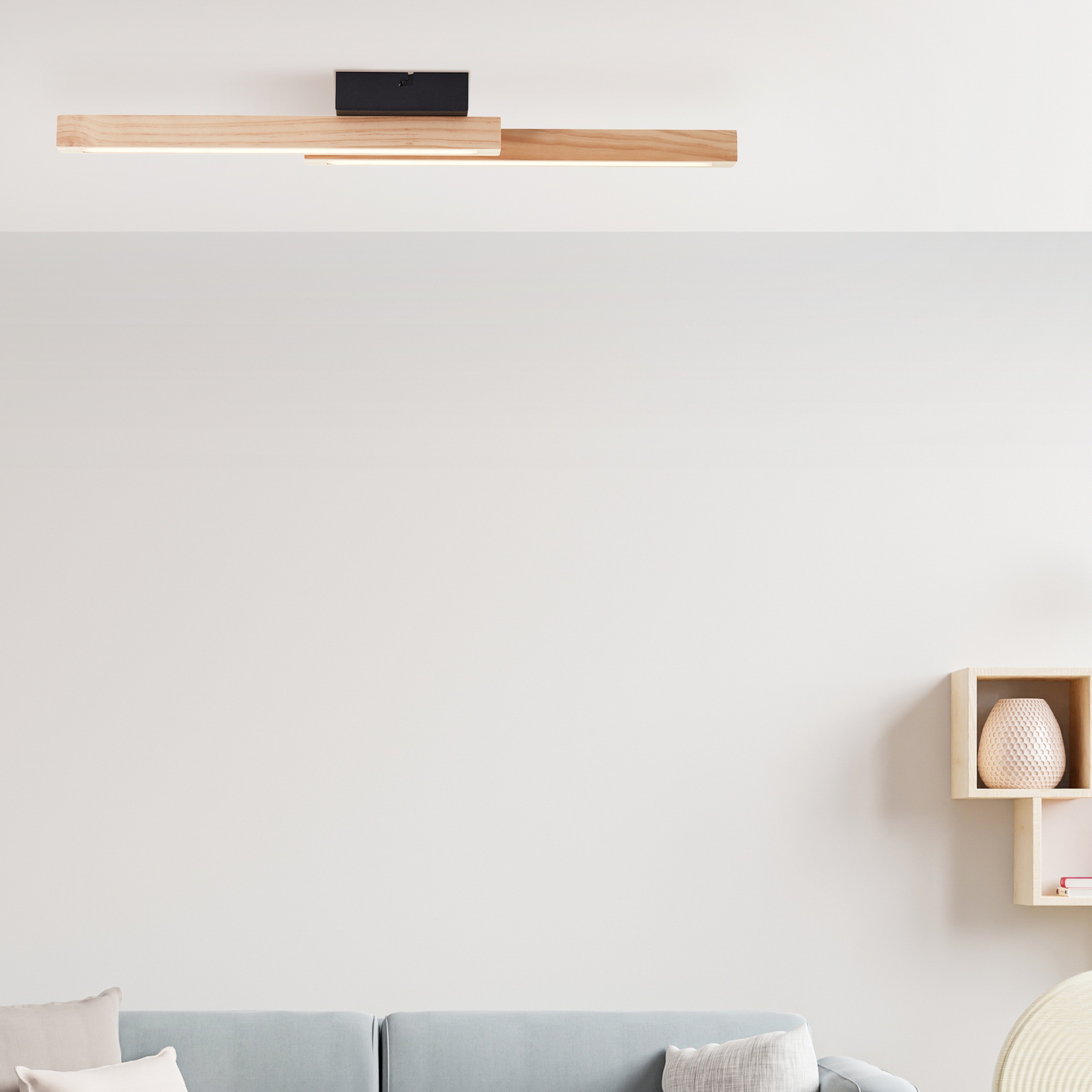Brilliant LED Deckenleuchte »Arion«, 62 x 7 x 12 cm, 1500 lm, 3000 K, Holz/ günstig online kaufen