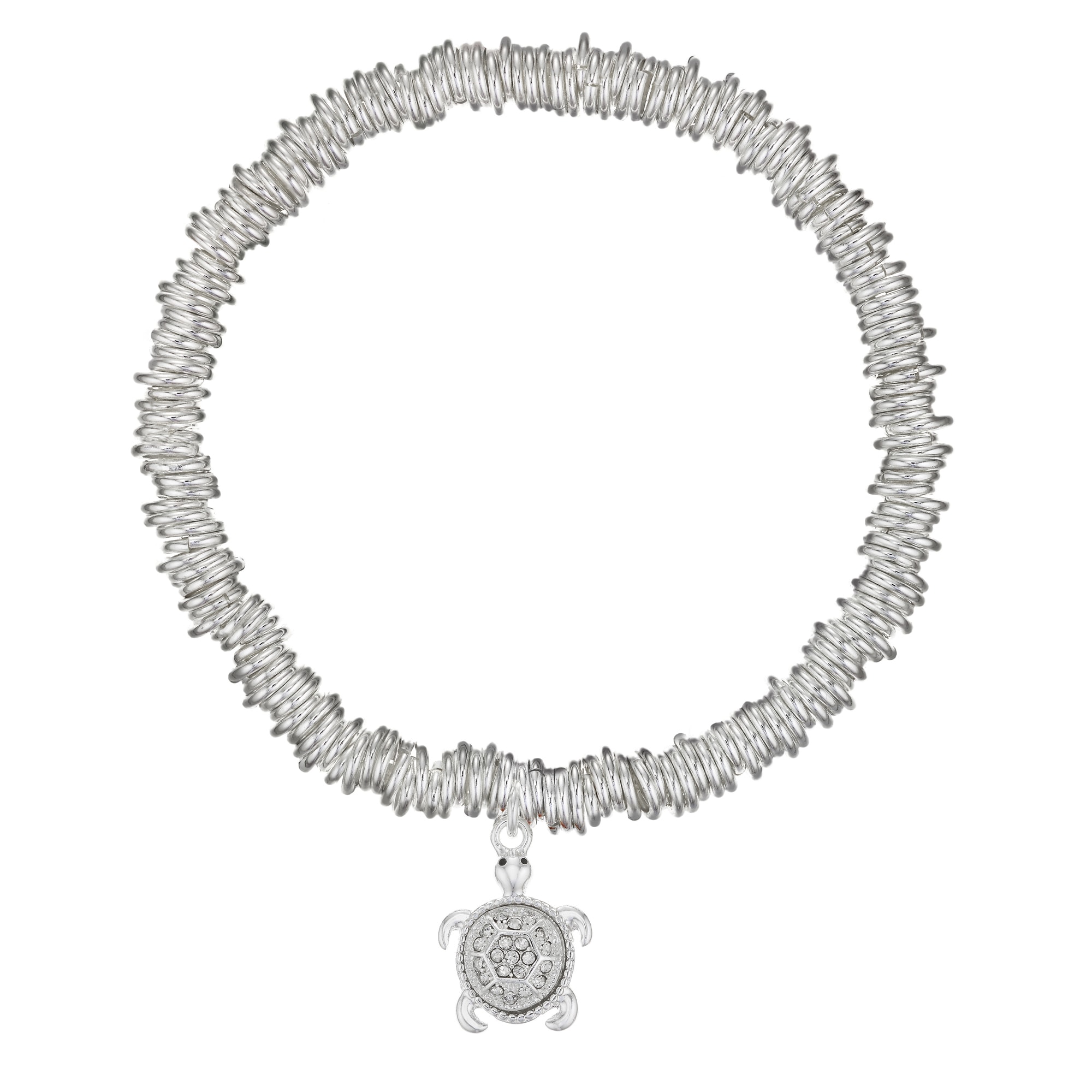 Buckley London Armband »Messing silberfarben Kristall Stretch Schildkröte«