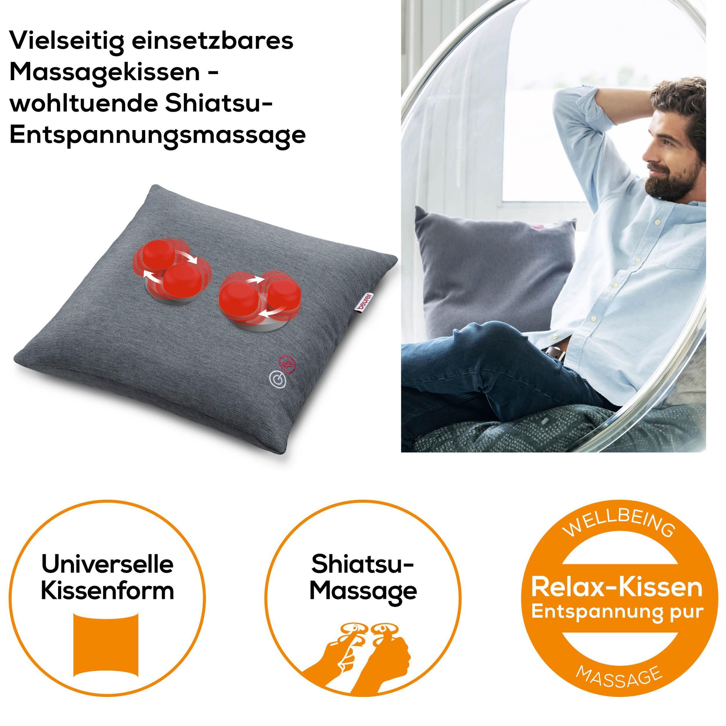 BEURER Massagekissen »MG 135 Shiatsu-Massagegerät mit zuschaltbarer Wärmefu günstig online kaufen